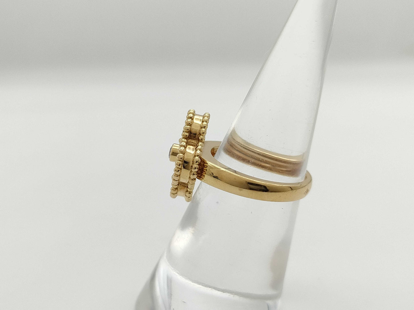 Van Cleef & Arpels Vintage Alhambra #49 Onyx 1PD Yellow Gold Au750 6.6g Ring