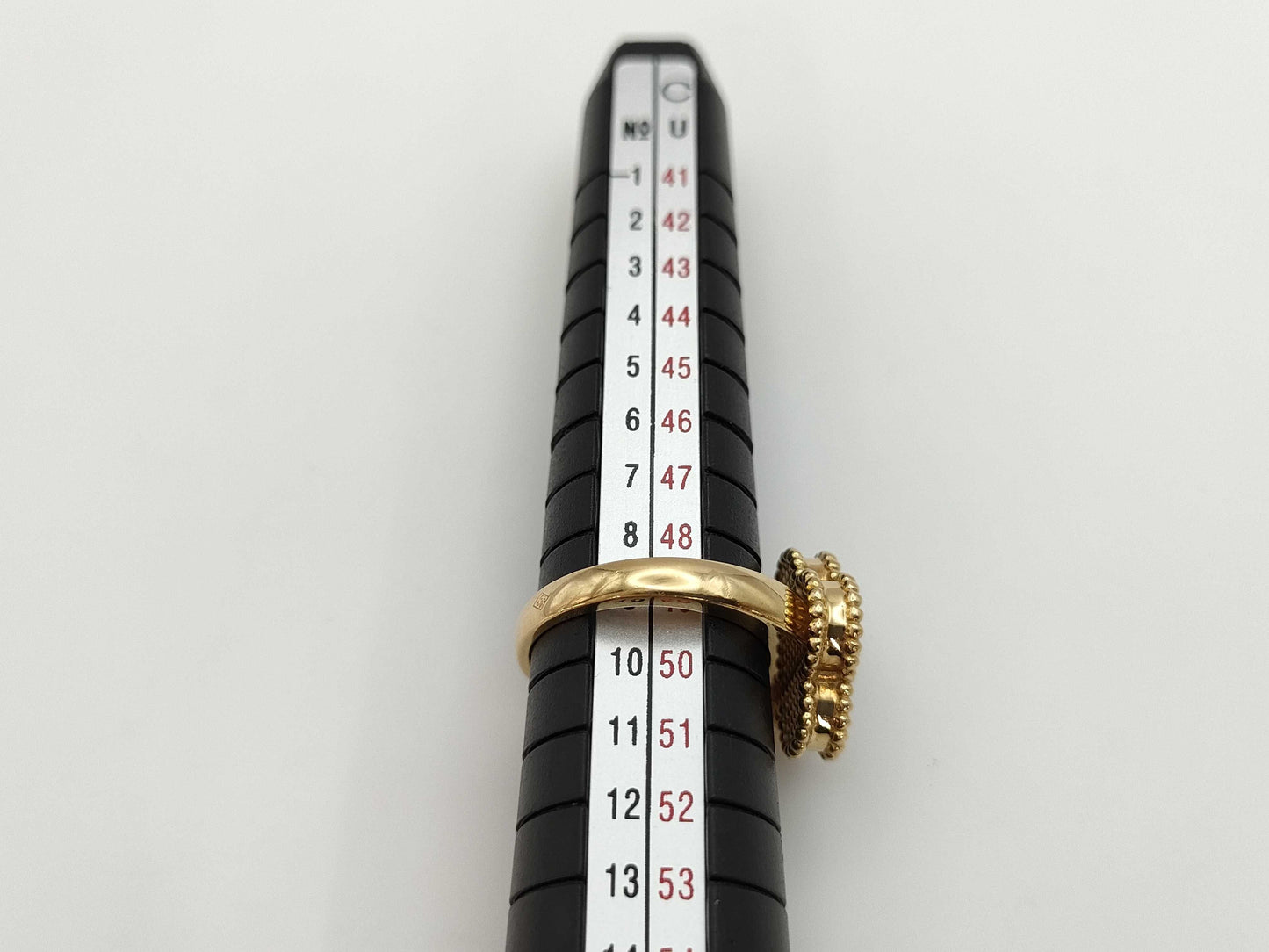 Van Cleef & Arpels Vintage Alhambra #49 Onyx 1PD Yellow Gold Au750 6.6g Ring