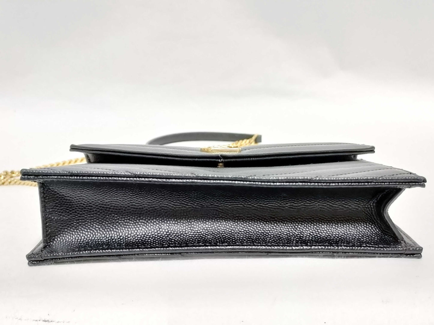 SAINT LAURENT Yves Saint Laurent Caviar Leather Chain Shoulder Bag with YSL Hardware