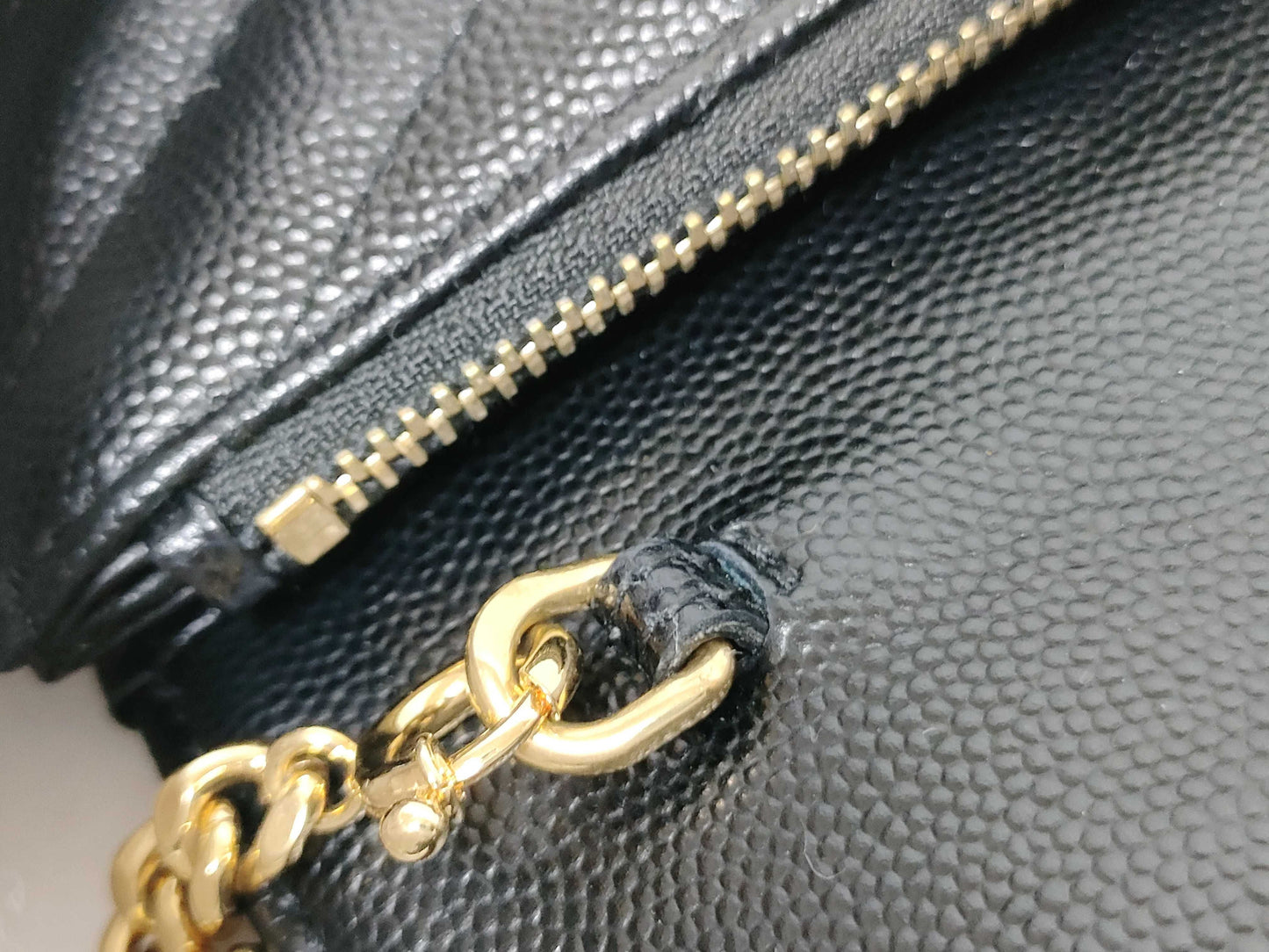 SAINT LAURENT Yves Saint Laurent Caviar Leather Chain Shoulder Bag with YSL Hardware