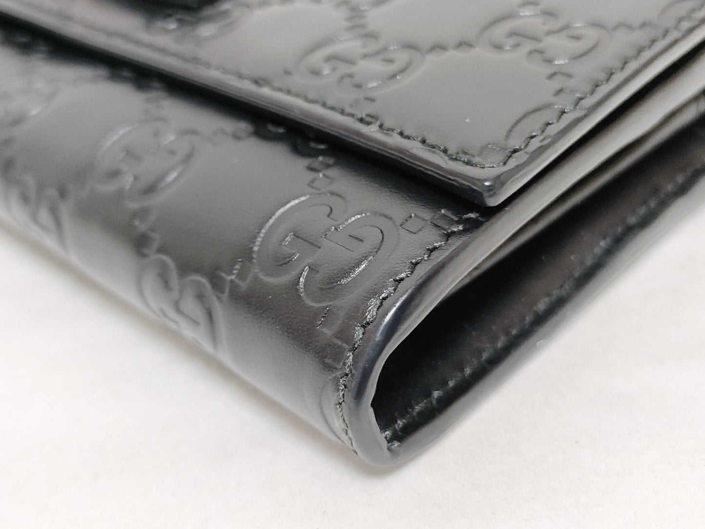 GUCCI Guccissima Long Wallet/388679 2067/Black/Guccissima/Ribbon Wallet