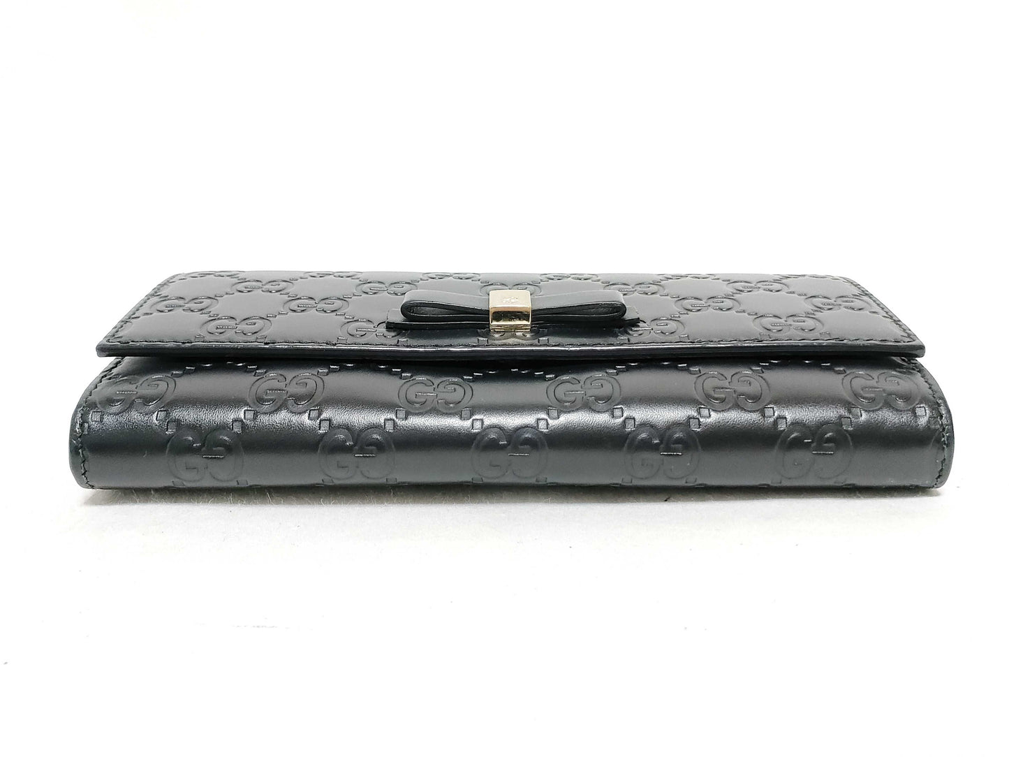 GUCCI Guccissima Long Wallet/388679 2067/Black/Guccissima/Ribbon Wallet