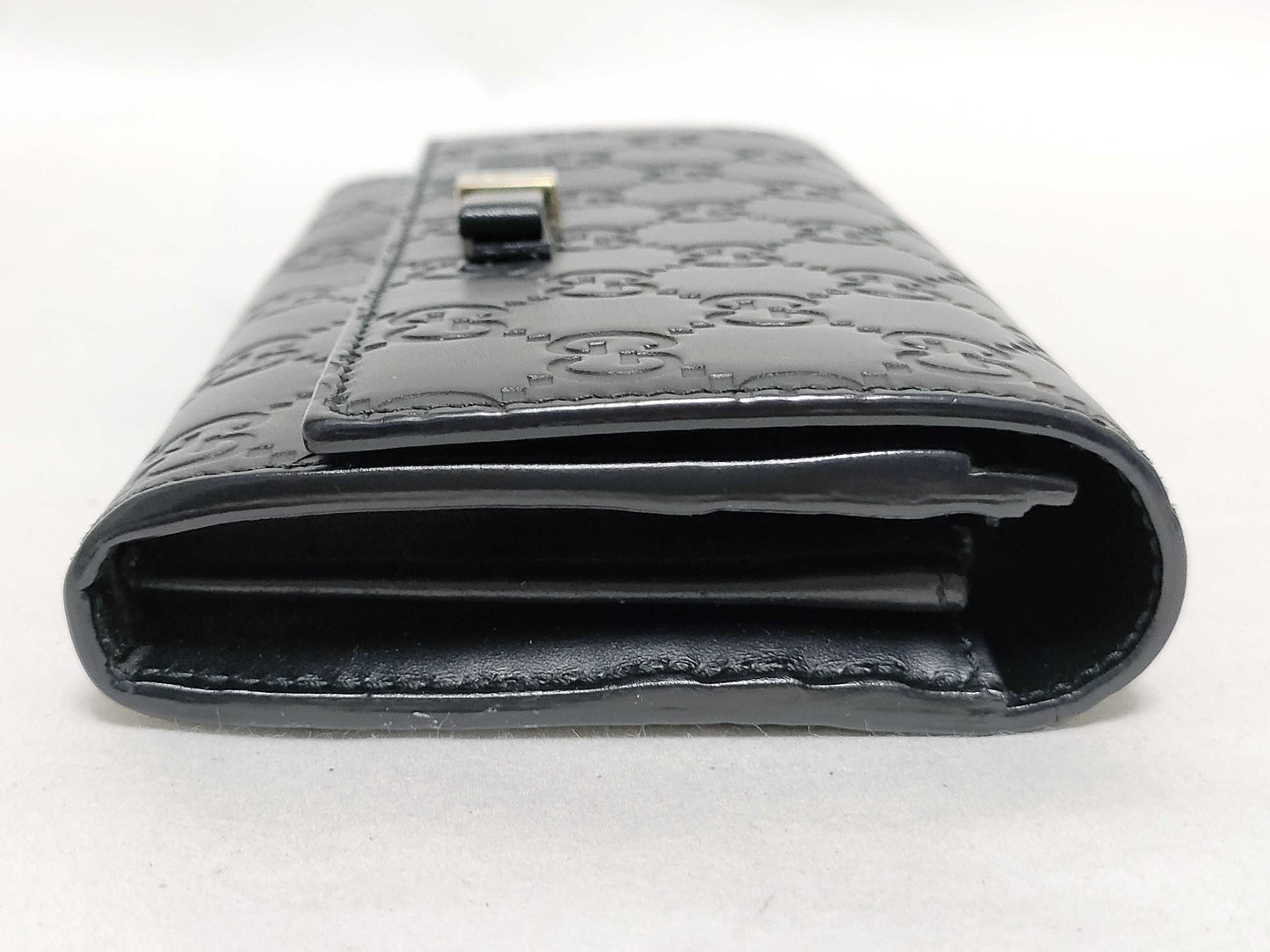 GUCCI Guccissima Long Wallet/388679 2067/Black/Guccissima/Ribbon Wallet