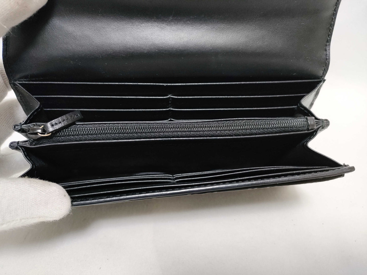 GUCCI Guccissima Long Wallet/388679 2067/Black/Guccissima/Ribbon Wallet
