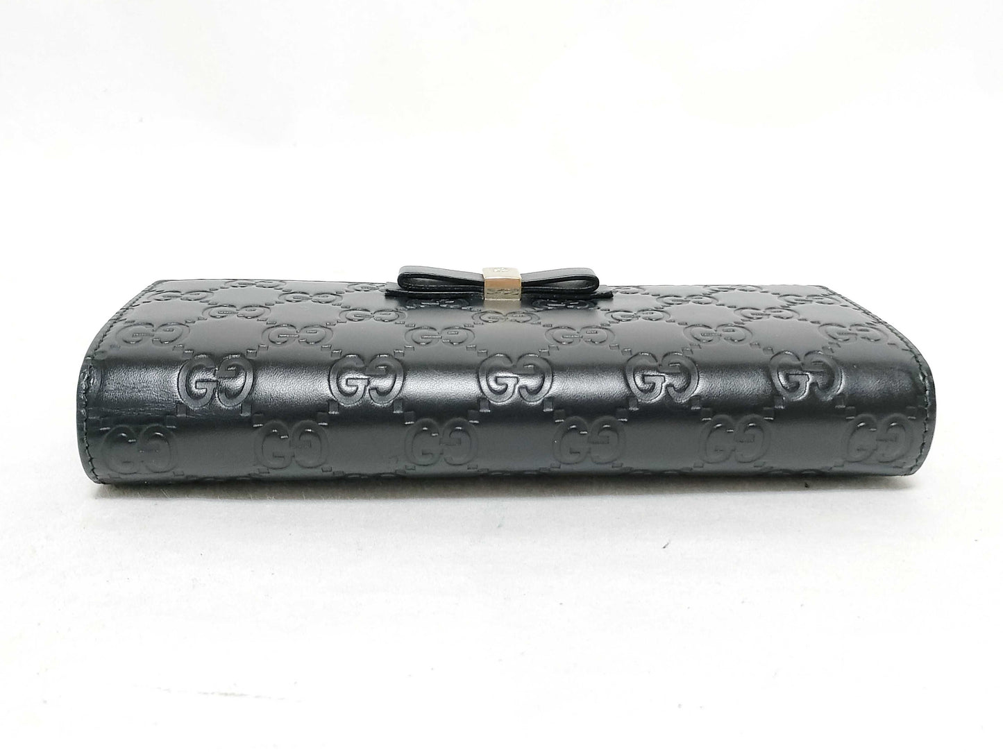 GUCCI Guccissima Long Wallet/388679 2067/Black/Guccissima/Ribbon Wallet