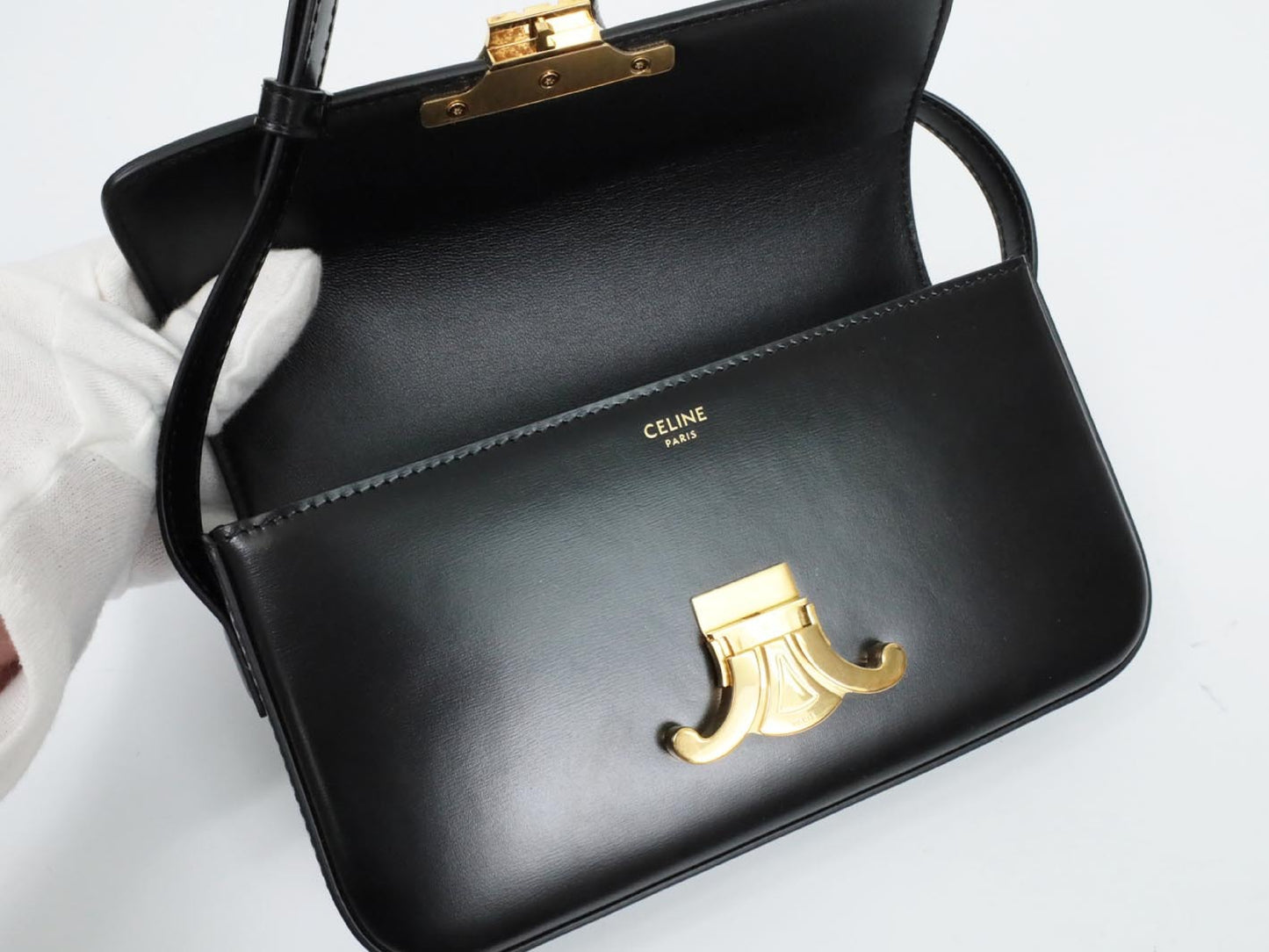 CELINE Triomphe Calfskin Shoulder Bag