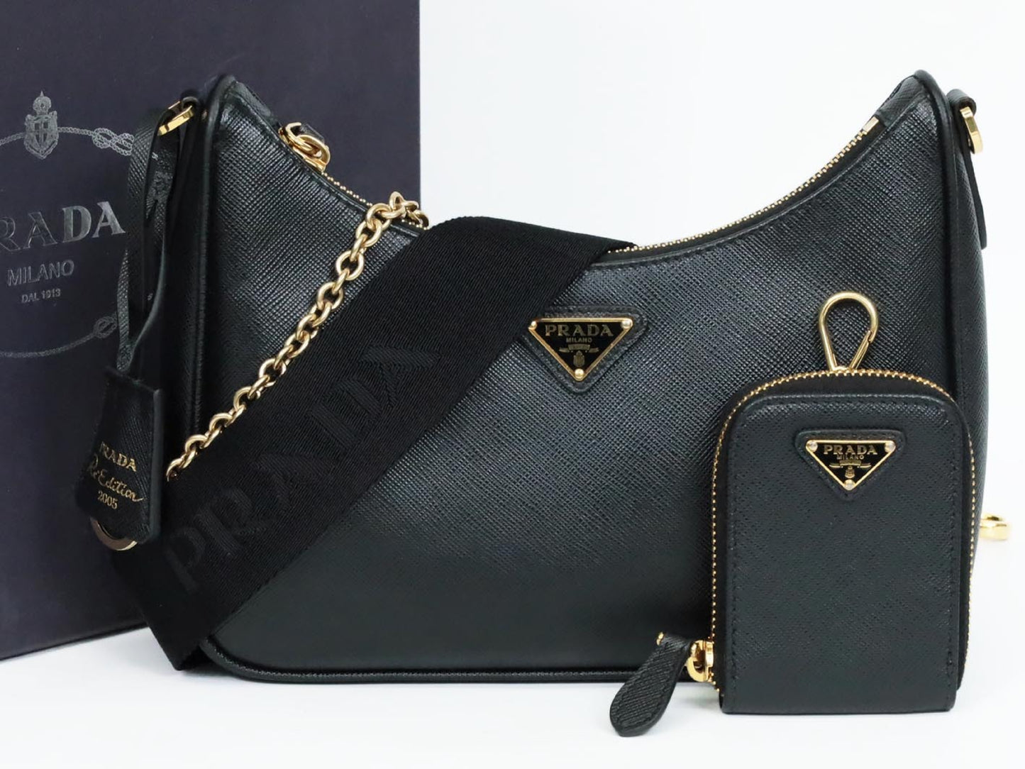 PRADA Saffiano Leather Shoulder Bag 1BH204