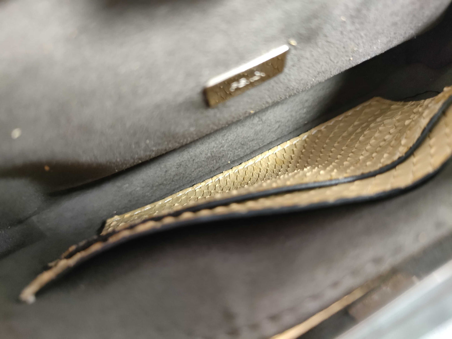 FENDI Peekaboo Python Handbag