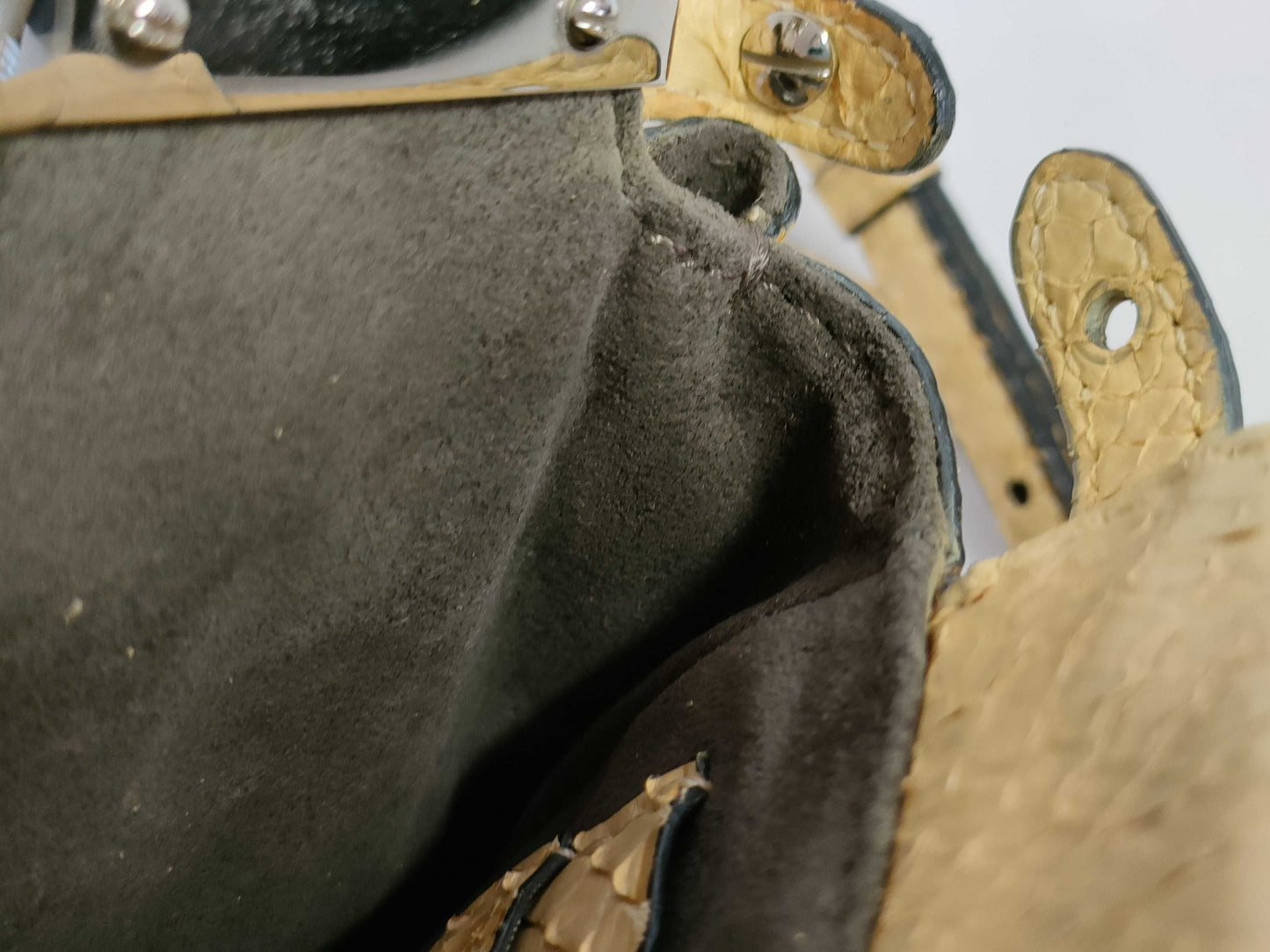 FENDI Peekaboo Python Handbag