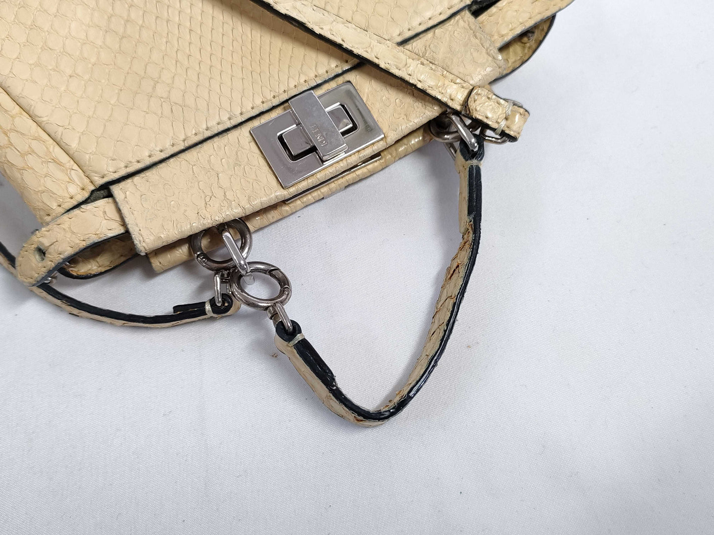 FENDI Peekaboo Python Handbag