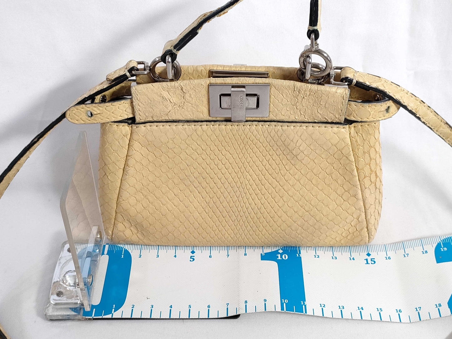 FENDI Peekaboo Python Handbag