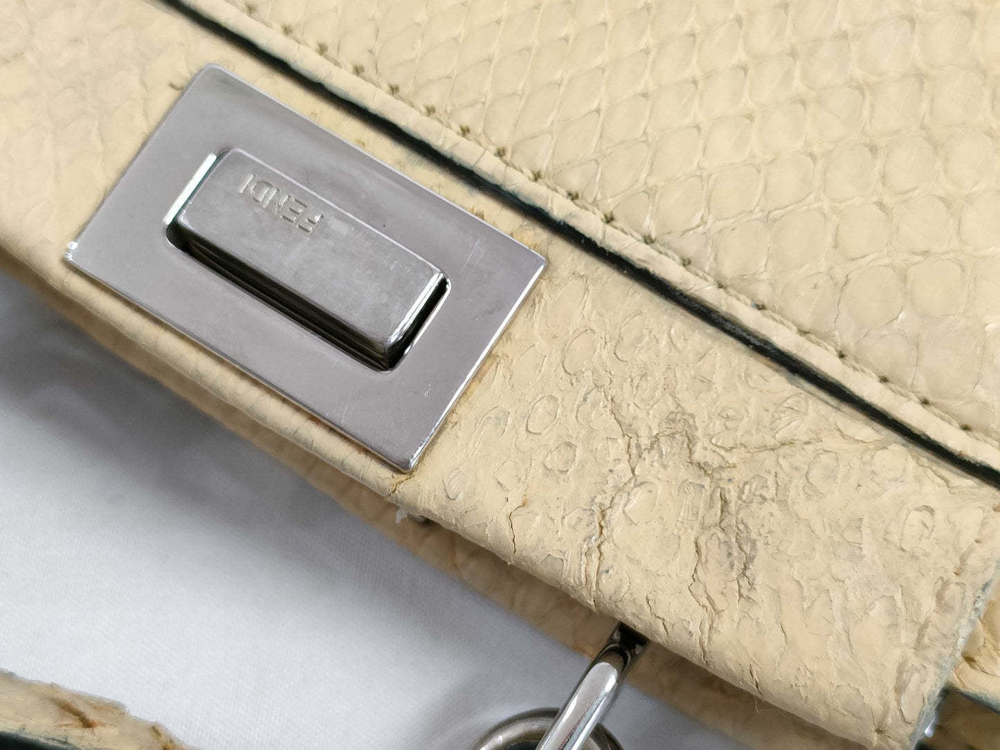 FENDI Peekaboo Python Handbag