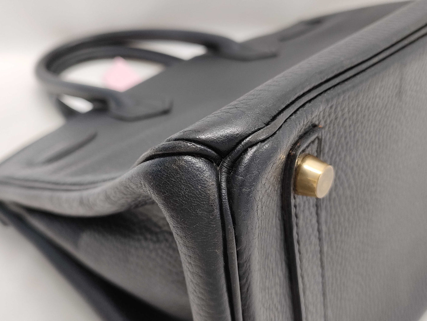 HERMES Birkin 30 Ardennes Black GP Hardware C Stamp 2 Keys Padlock Cloche Dust Bag Handbag