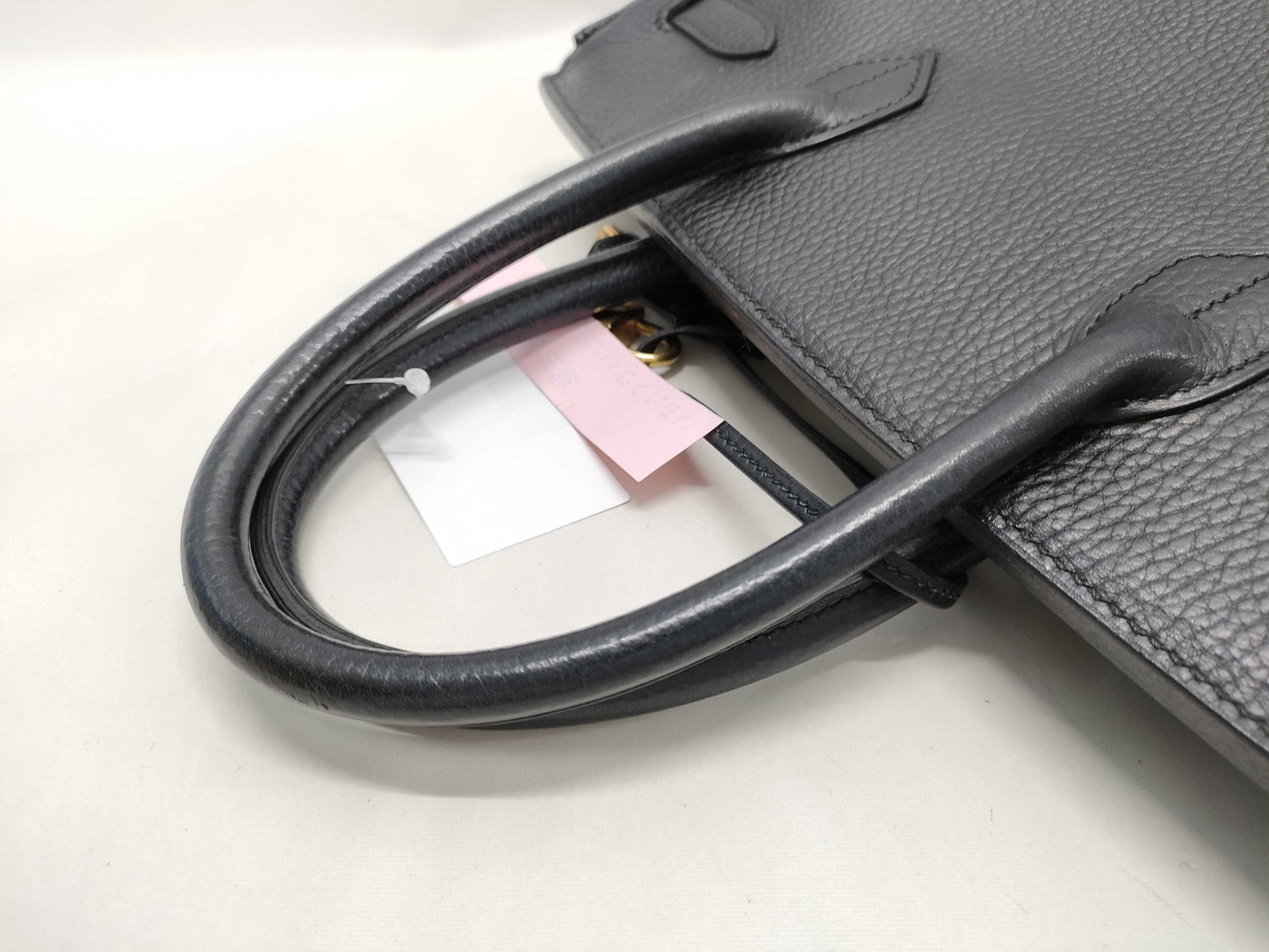 HERMES Birkin 30 Ardennes Black GP Hardware C Stamp 2 Keys Padlock Cloche Dust Bag Handbag