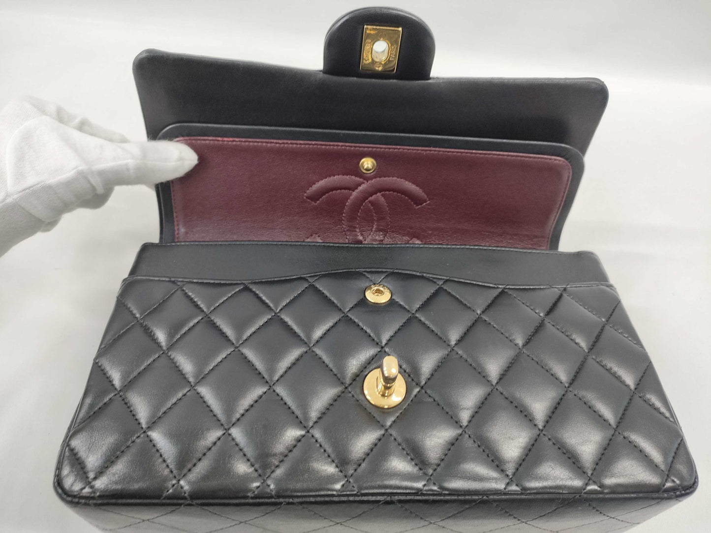 CHANEL Double Flap Matelasse Shoulder Bag with Seal