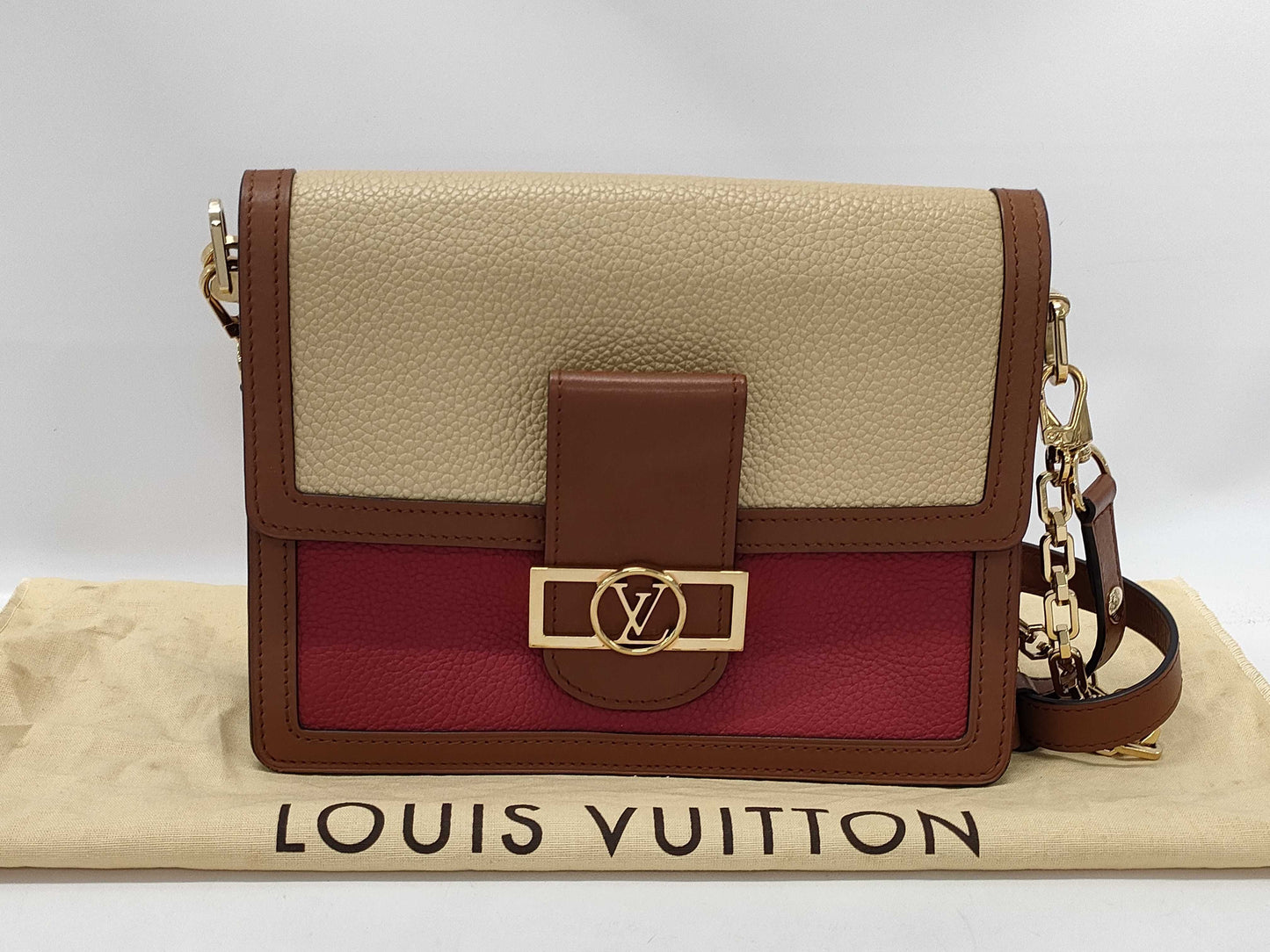 LOUIS VUITTON LV Logo Dauphine MM M53830 GI1109 Two-Strap Shoulder Bag
