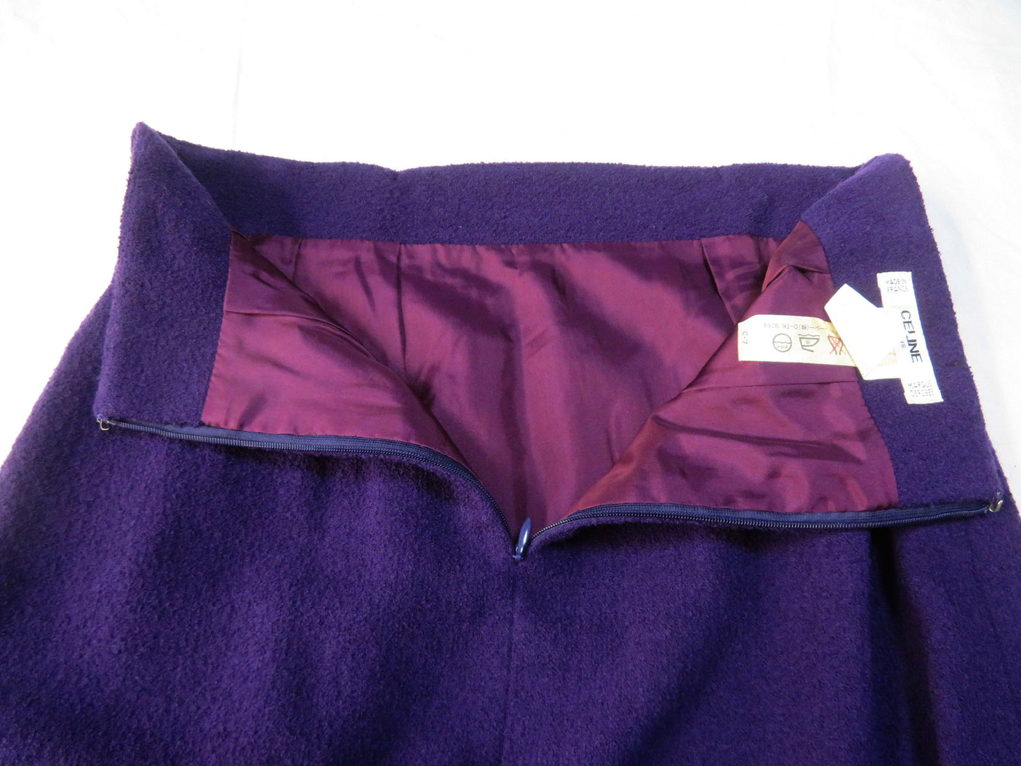 CELINE Suit Set, Wool Jacket and Skirt, Size 40, Purple, Other Apparel