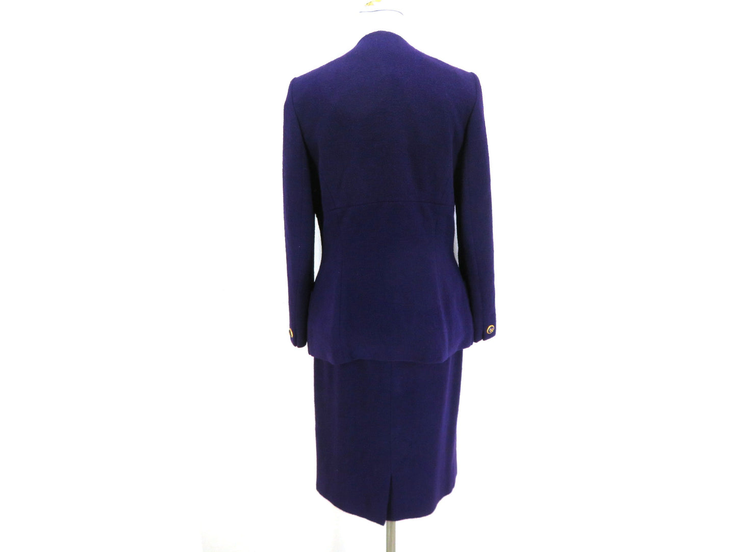 CELINE Suit Set, Wool Jacket and Skirt, Size 40, Purple, Other Apparel