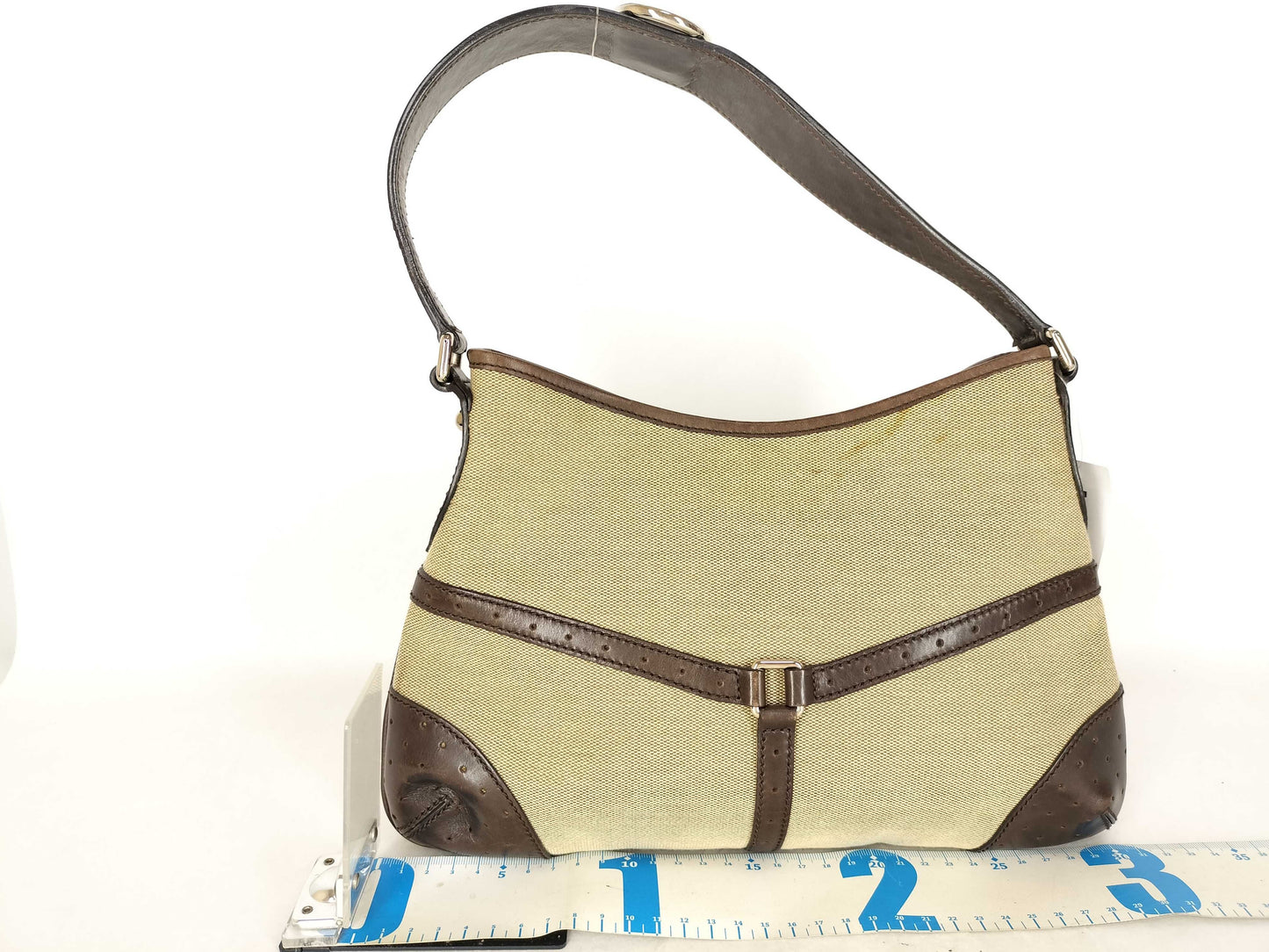 GUCCI 114877 One-Shoulder Bag, Sherry Line, Interlocking Canvas and Leather, Beige and Brown, Shoulder Bag