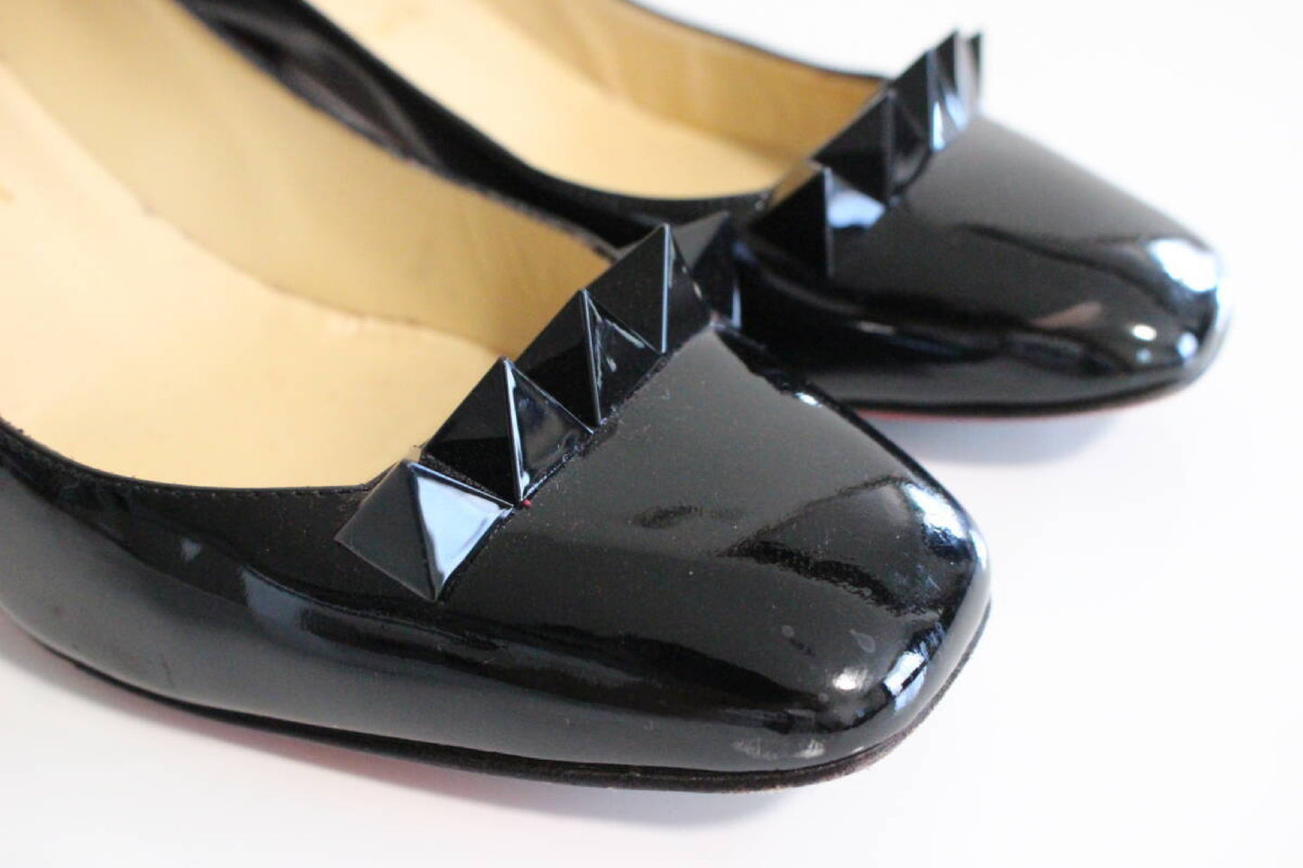 Christian Louboutin Studded Pumps, Black, Size 36