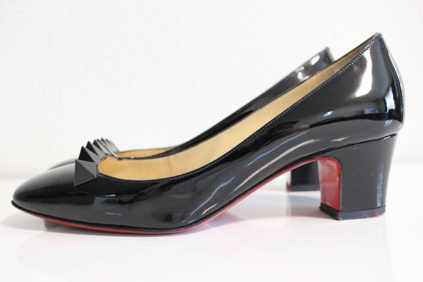 Christian Louboutin Studded Pumps, Black, Size 36