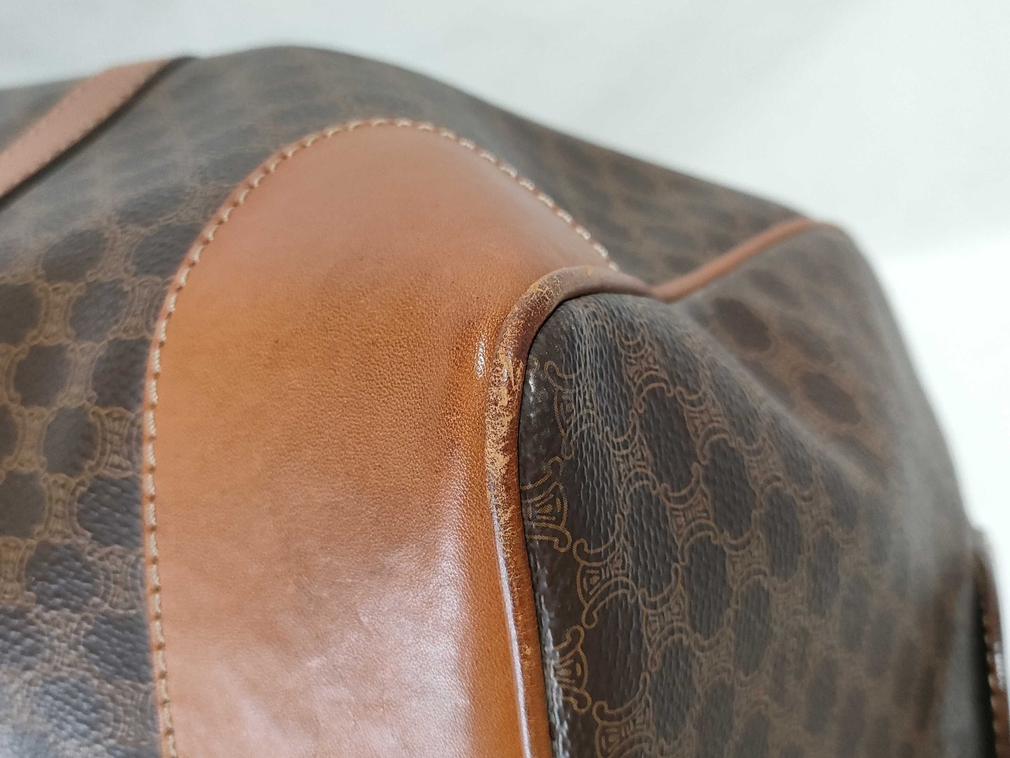 CELINE Boston Bag Macadam Pattern/Brown Boston Bag
