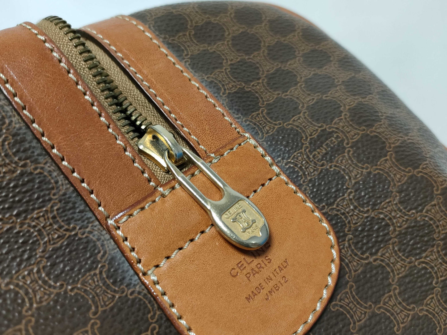 CELINE Boston Bag Macadam Pattern/Brown Boston Bag