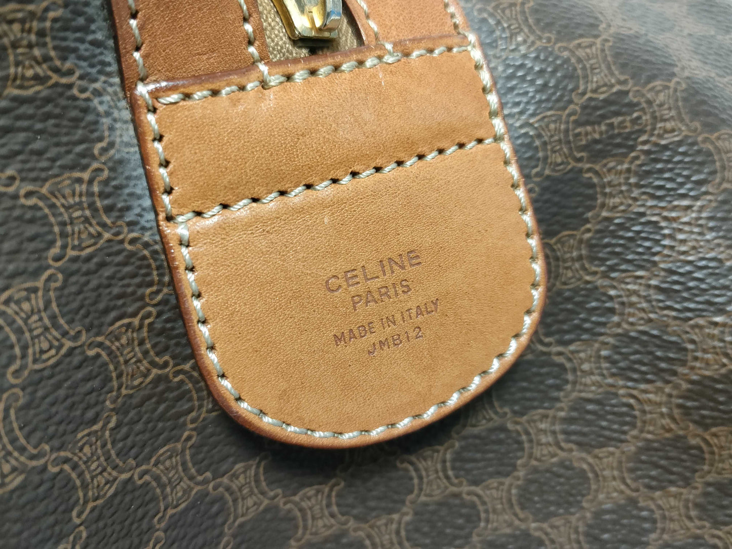 CELINE Boston Bag Macadam Pattern/Brown Boston Bag