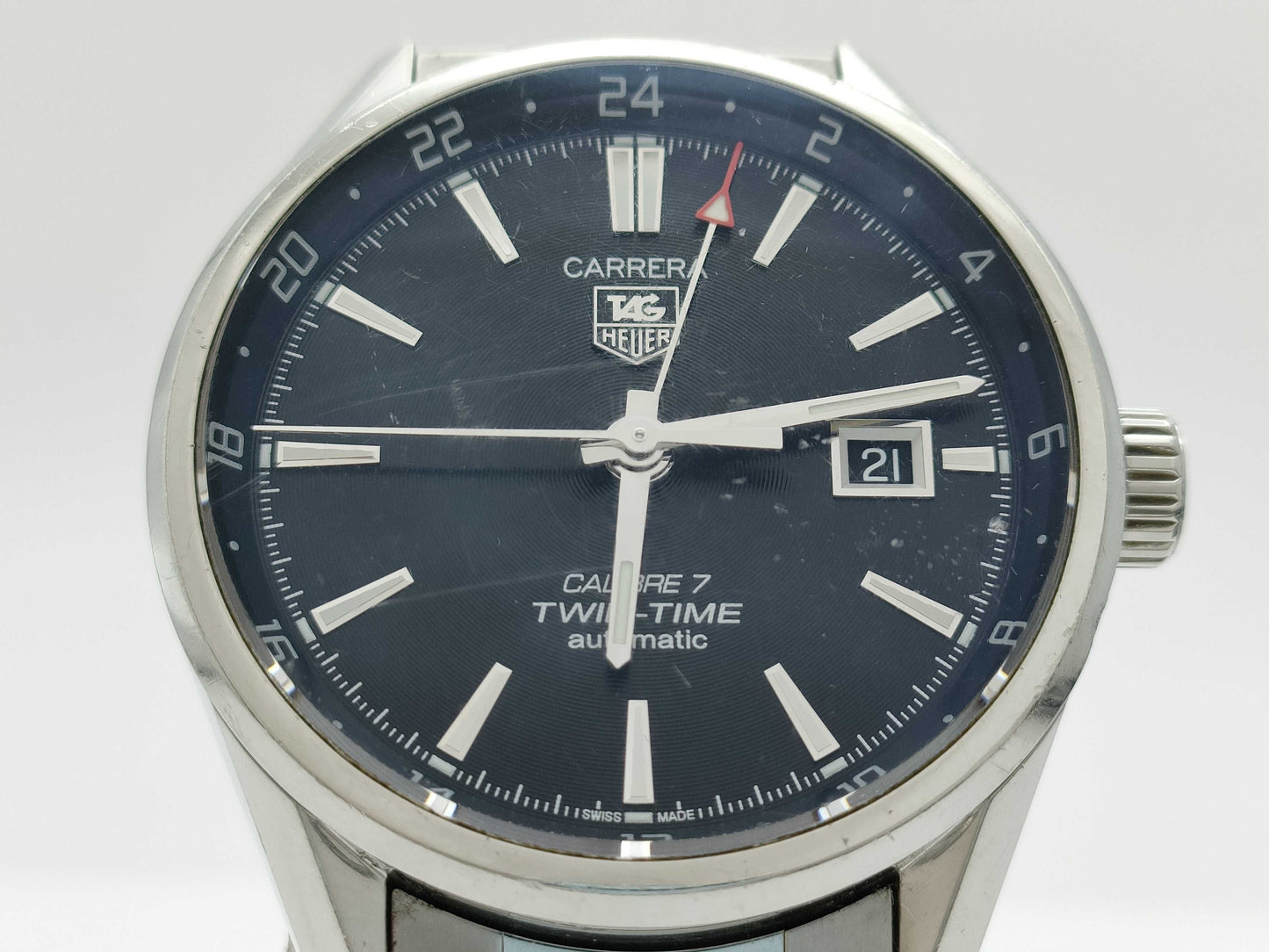 TAG Heuer Carrera Calibre 7 Twin Time WAR2010.BA0723 WEV0087 Black Dial Automatic Men's Watch