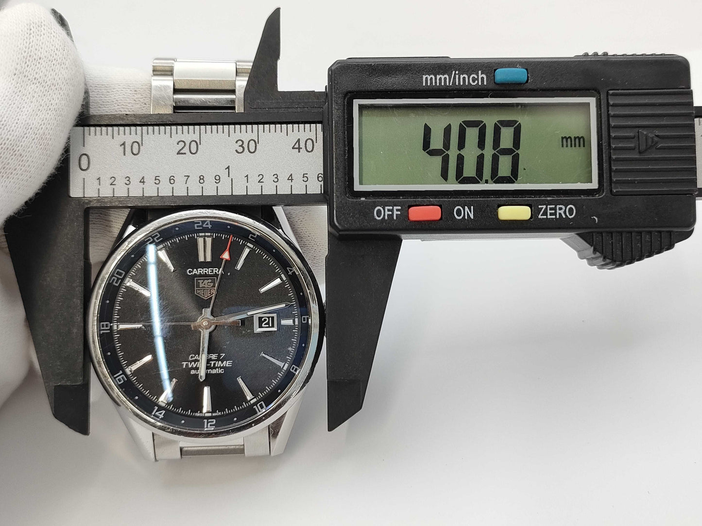 TAG Heuer Carrera Calibre 7 Twin Time WAR2010.BA0723 WEV0087 Black Dial Automatic Men's Watch