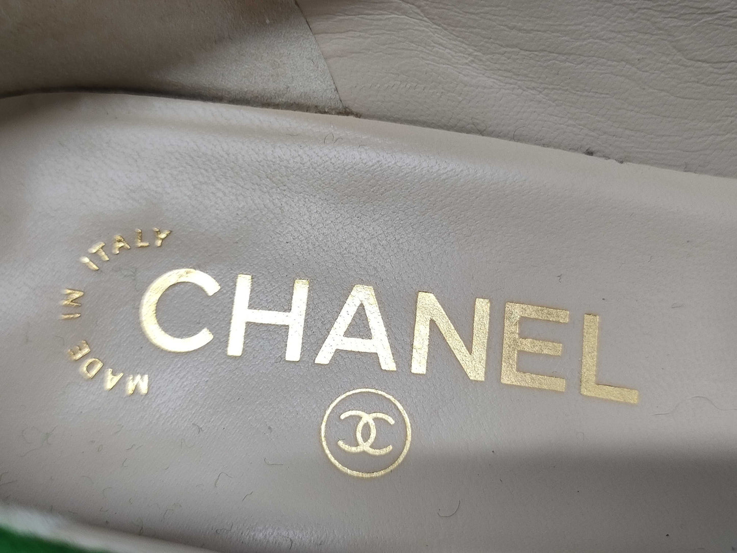 CHANEL Camellia Felt Pumps, Size 38C