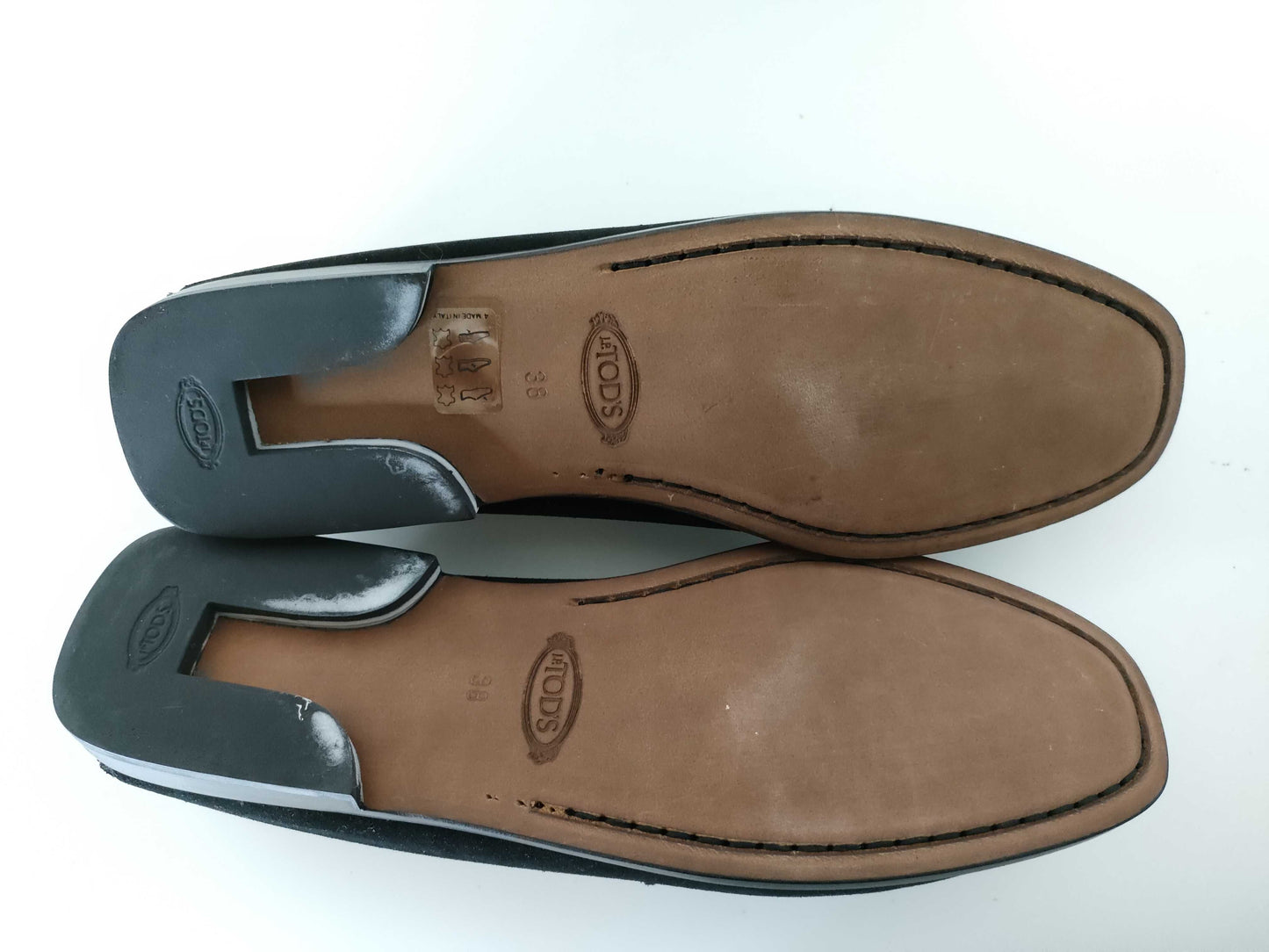 TODS Suede Loafers Size 38 Black