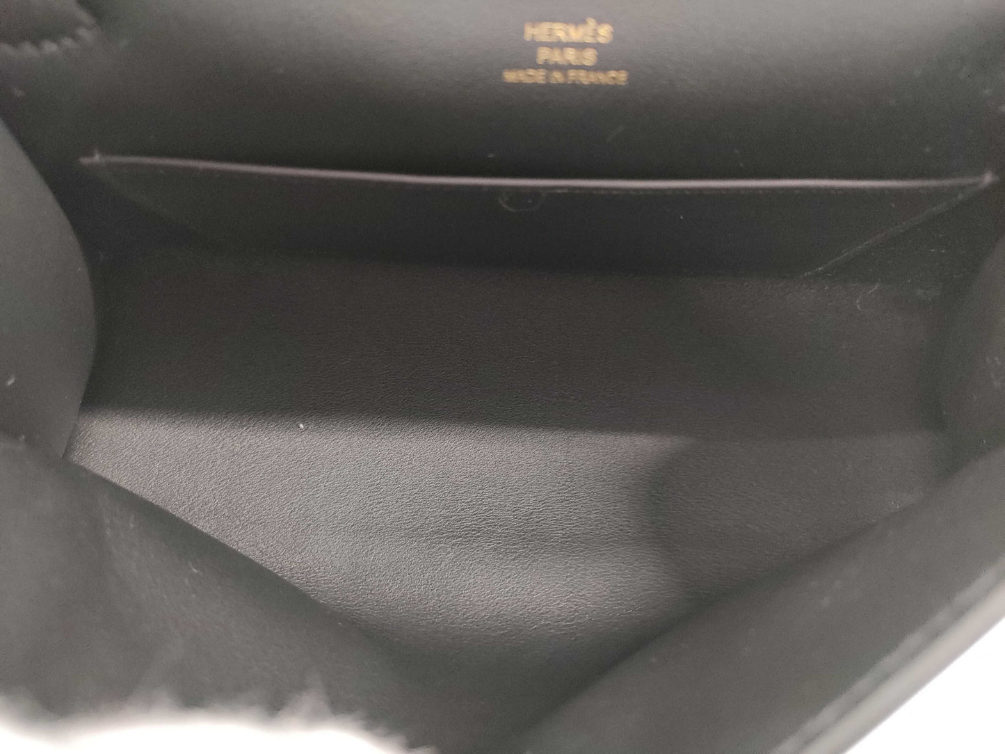 HERMES Pochette Kelly Black Swift W Stamp Gold Hardware Handbag