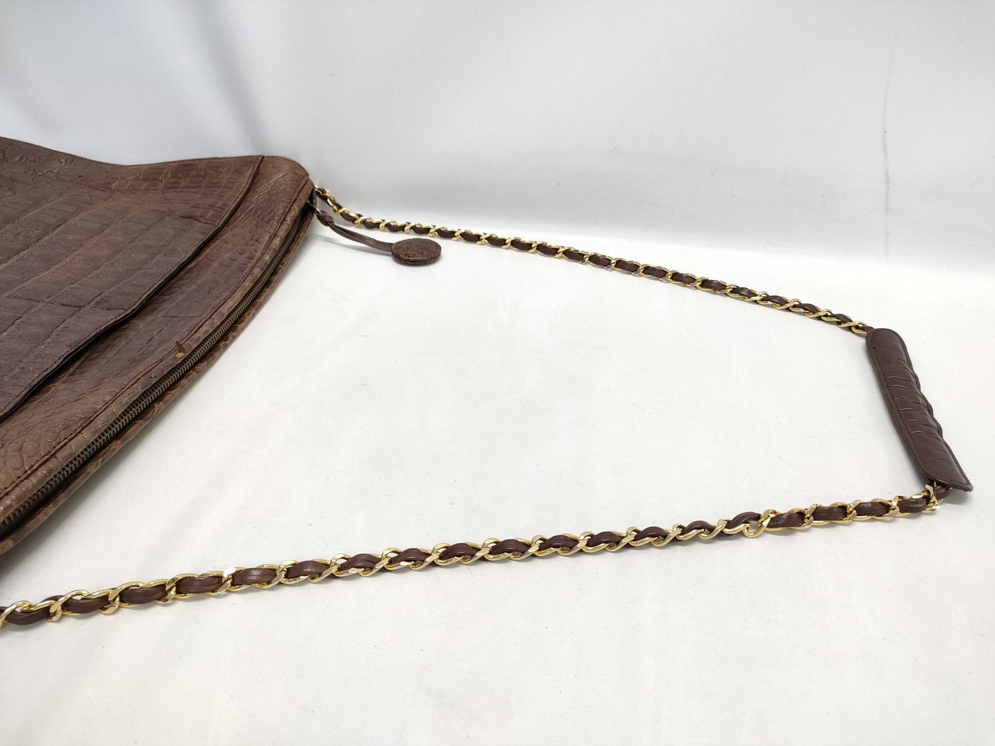 CHANEL Crocodile Chain Shoulder Bag with Seal