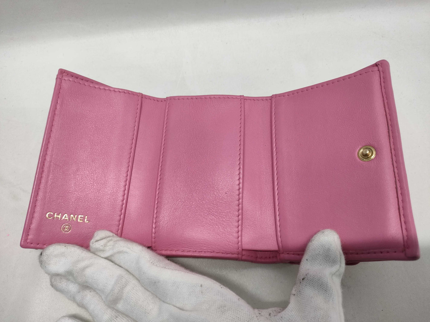 CHANEL Boy Chanel Compact Wallet, Pink, No. 26