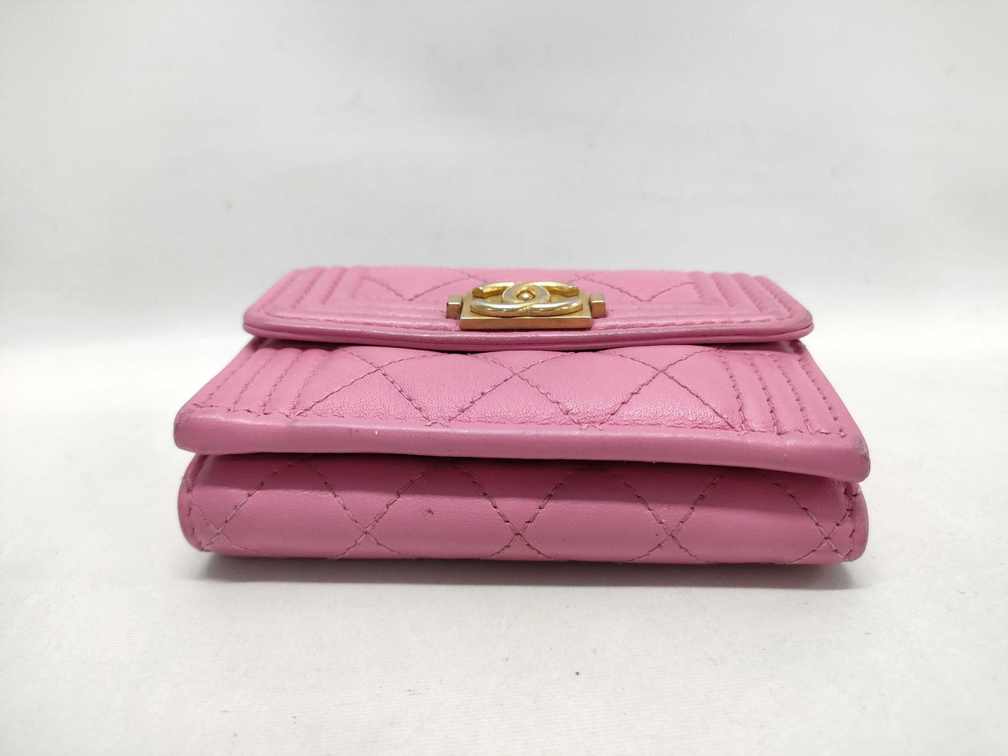 CHANEL Boy Chanel Compact Wallet, Pink, No. 26