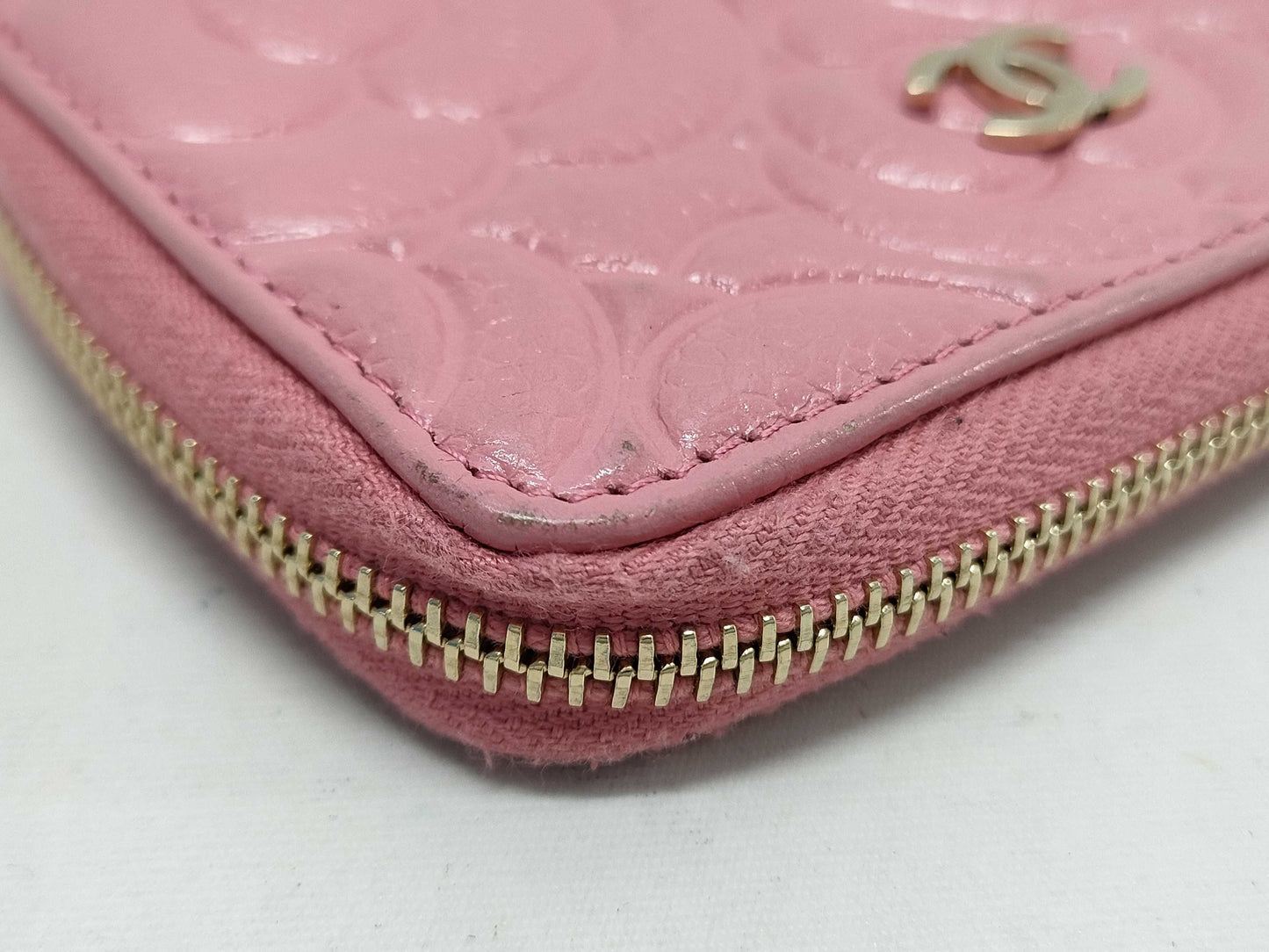 CHANEL Camellia Coin Case, Caviar Pink, No. 29