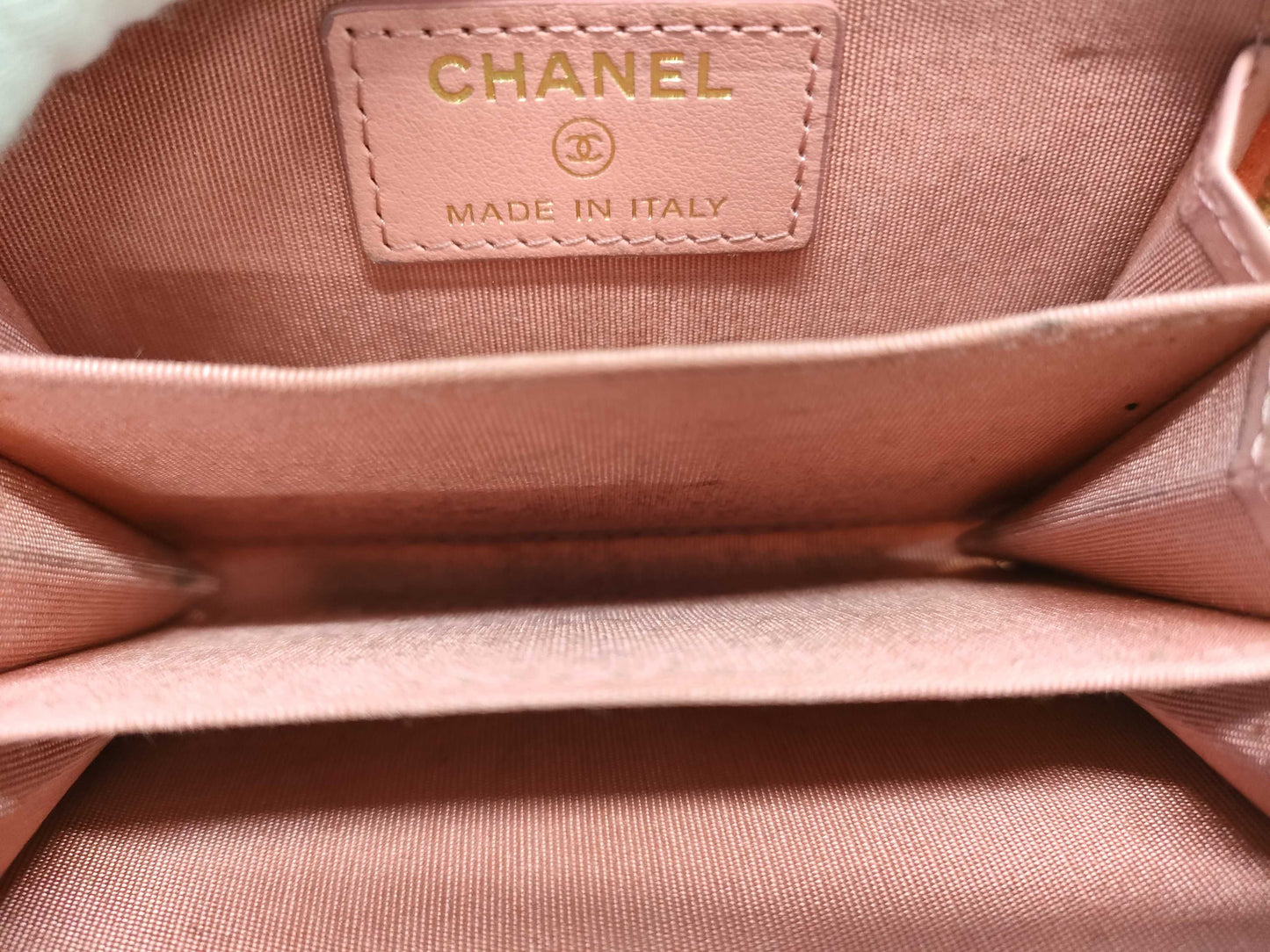 CHANEL Camellia Coin Case, Caviar Pink, No. 29