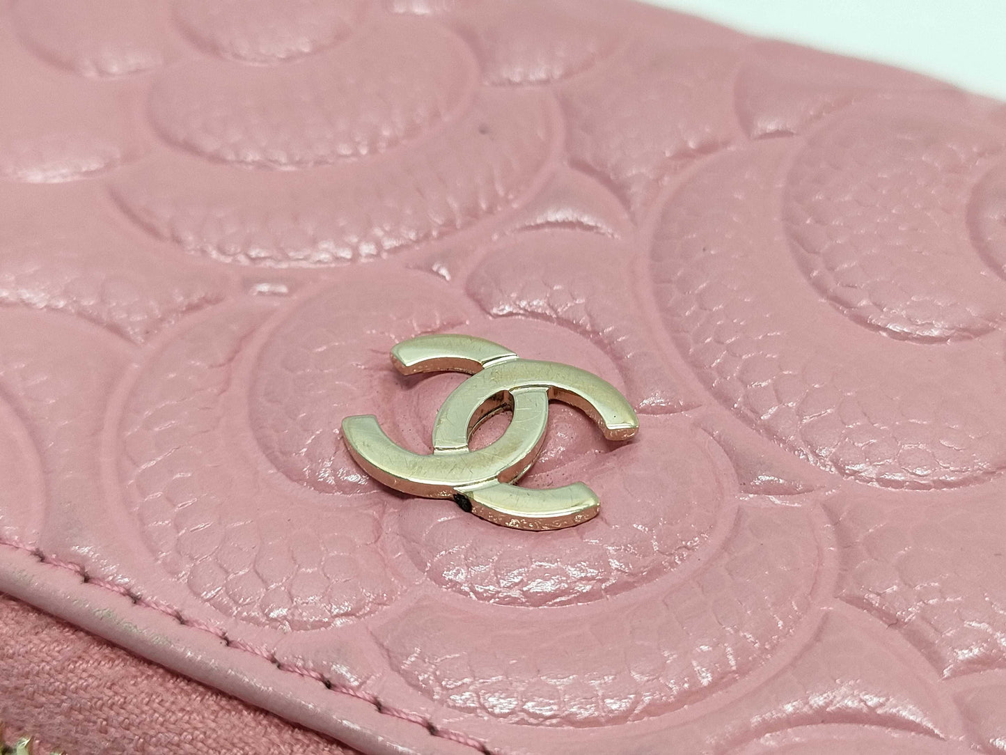 CHANEL Camellia Coin Case, Caviar Pink, No. 29