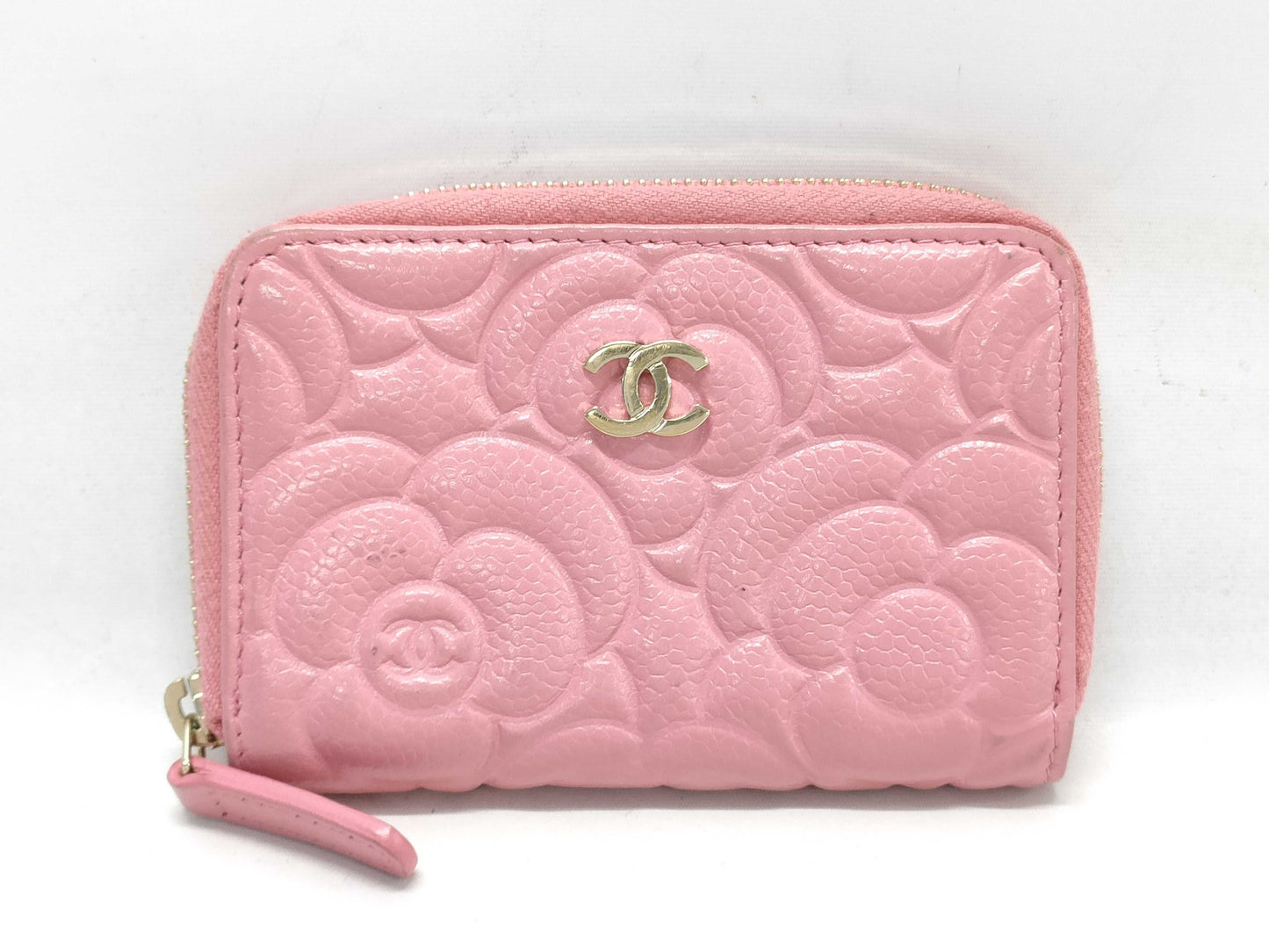 CHANEL Camellia Coin Case, Caviar Pink, No. 29