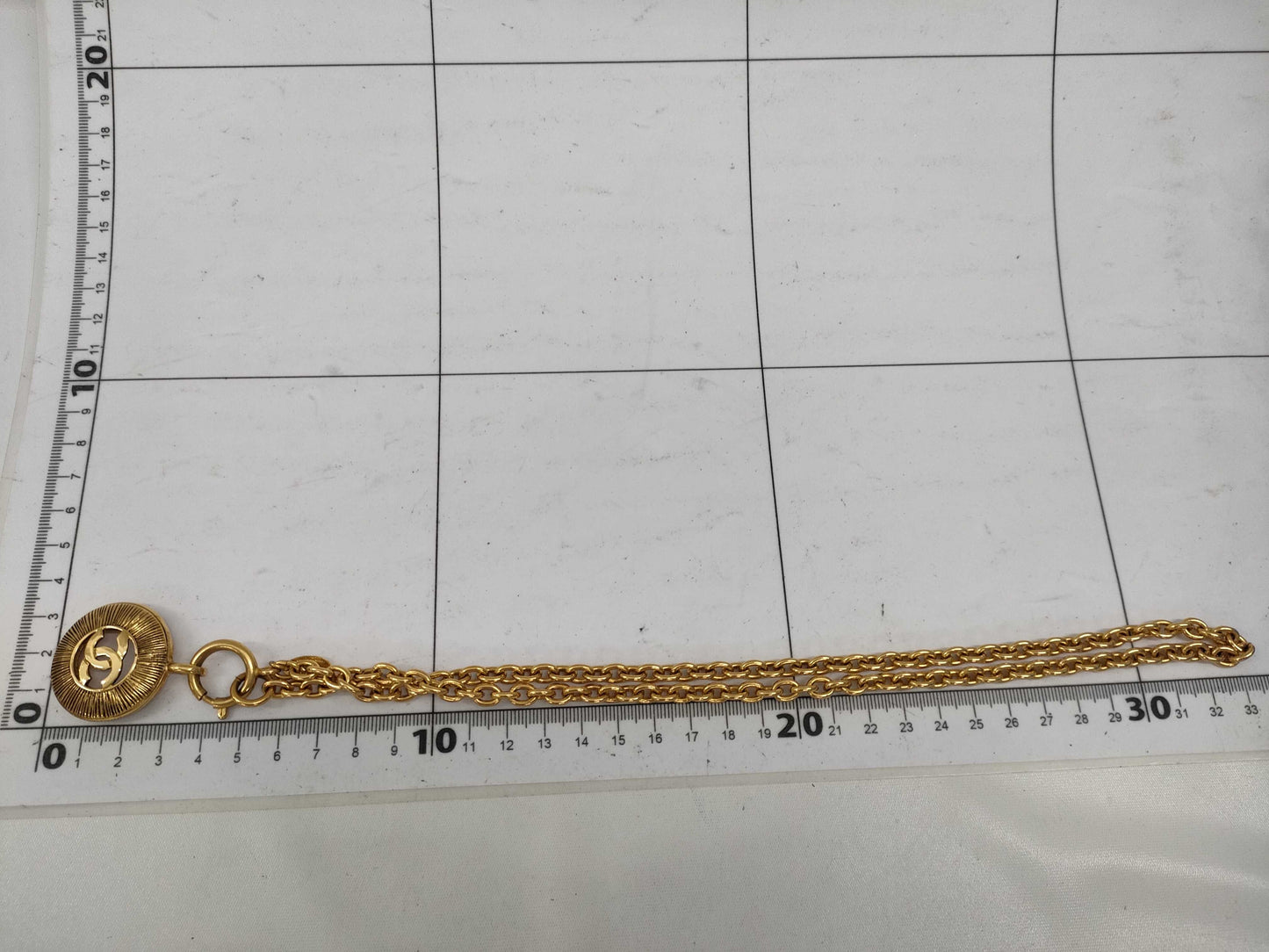 CHANEL Coco Mark Gold Chain Necklace