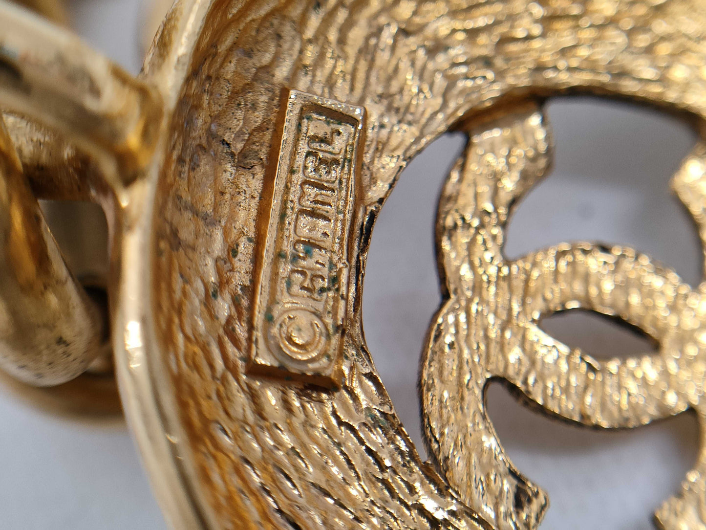CHANEL Coco Mark Gold Chain Necklace