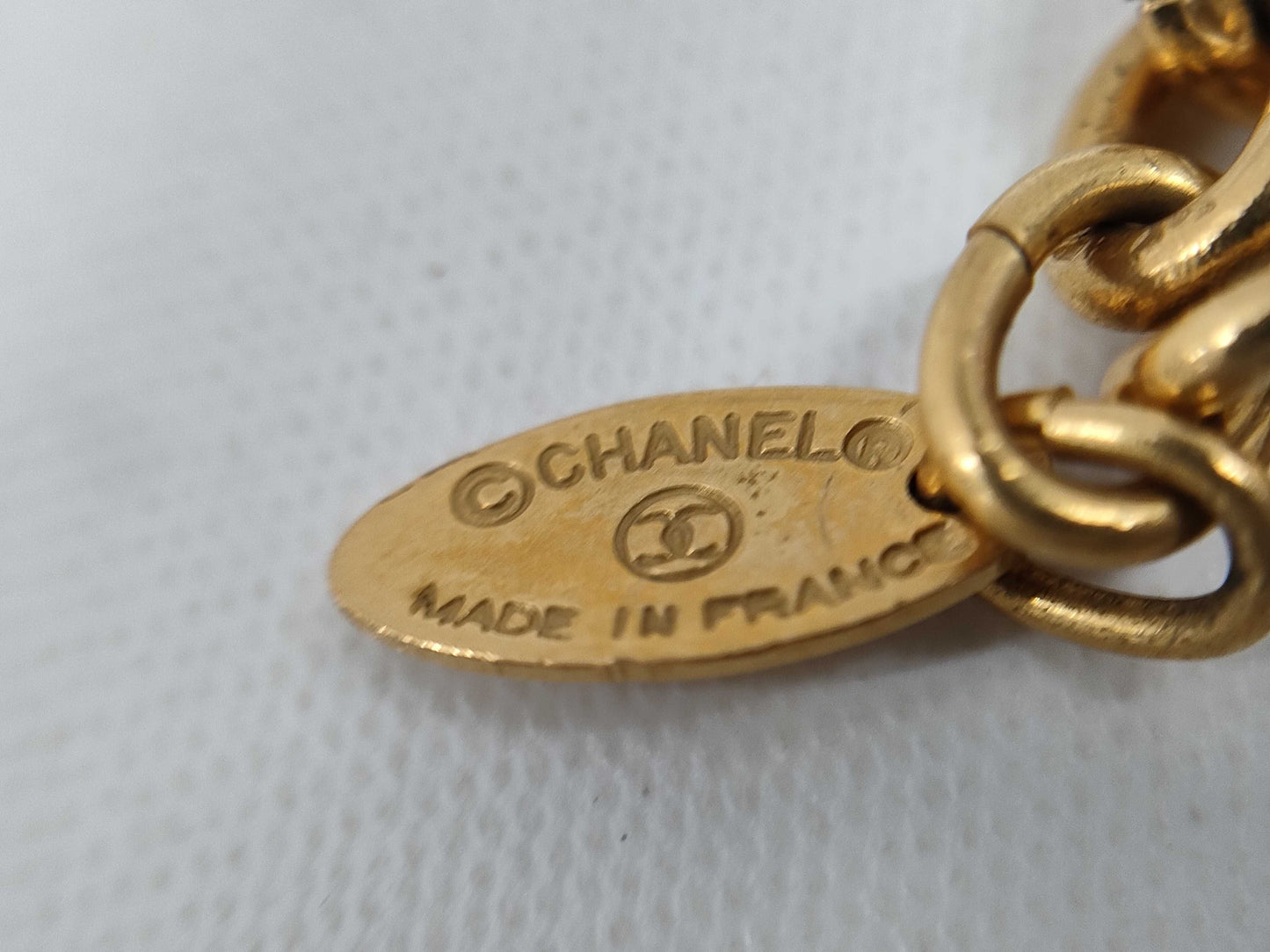 CHANEL Coco Mark Gold Chain Necklace