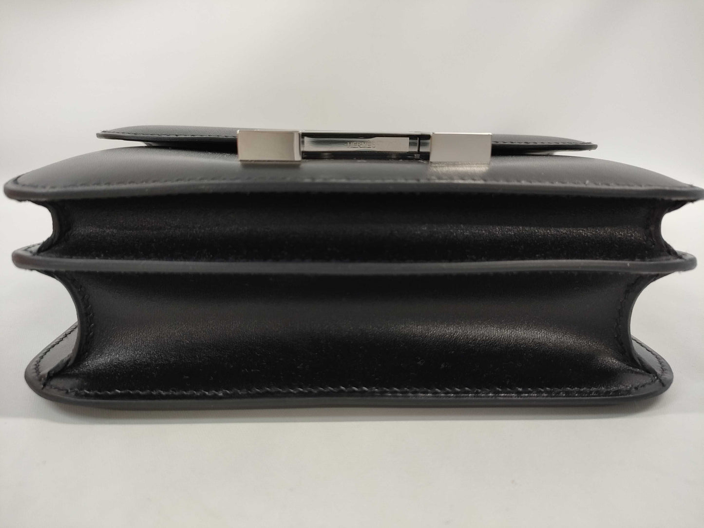 HERMES Constance 3 Miroir Mini Shoulder Bag, Black, Silver Hardware, Box Calf Leather, B Stamp, Perfect Condition