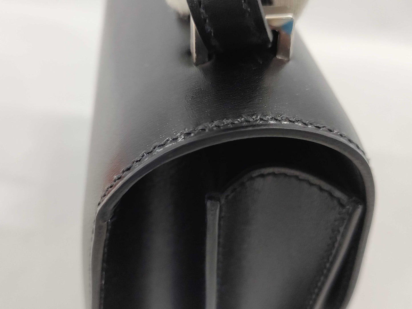 HERMES Constance 3 Miroir Mini Shoulder Bag, Black, Silver Hardware, Box Calf Leather, B Stamp, Perfect Condition