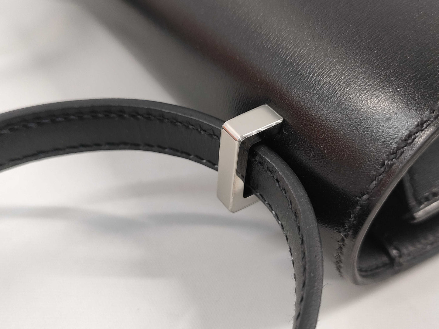HERMES Constance 3 Miroir Mini Shoulder Bag, Black, Silver Hardware, Box Calf Leather, B Stamp, Perfect Condition