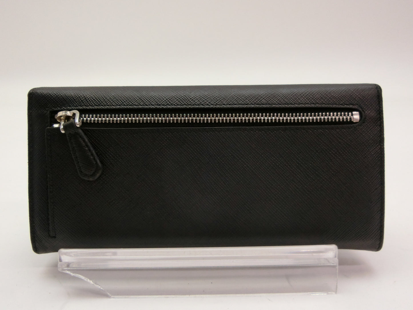 PRADA Saffiano Triangle Logo Wallet