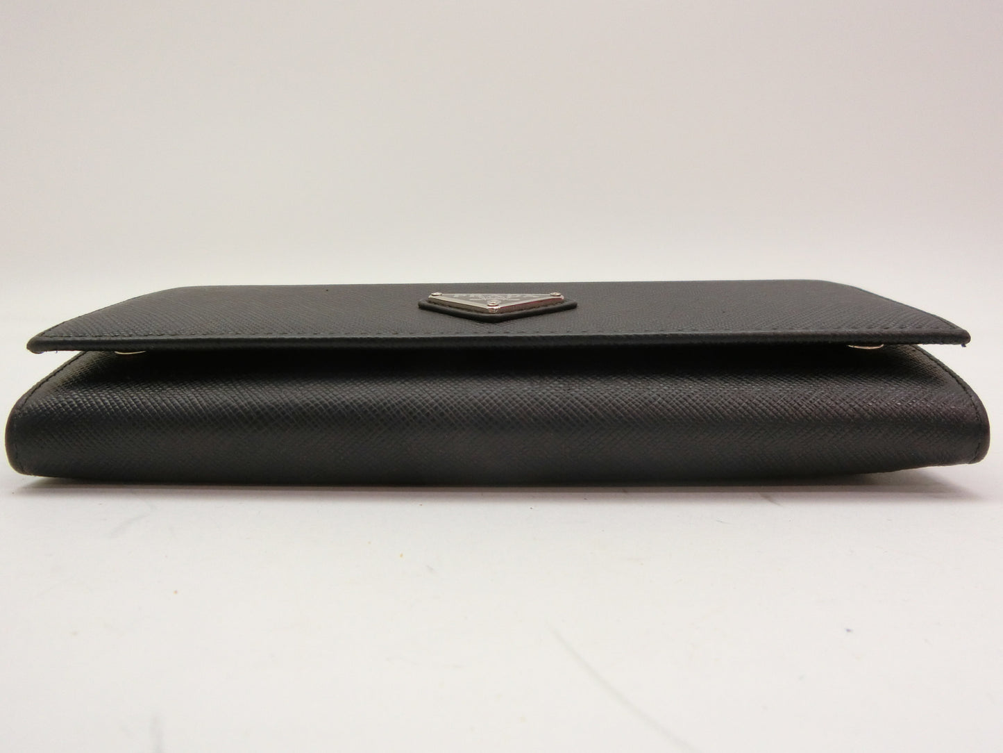 PRADA Saffiano Triangle Logo Wallet