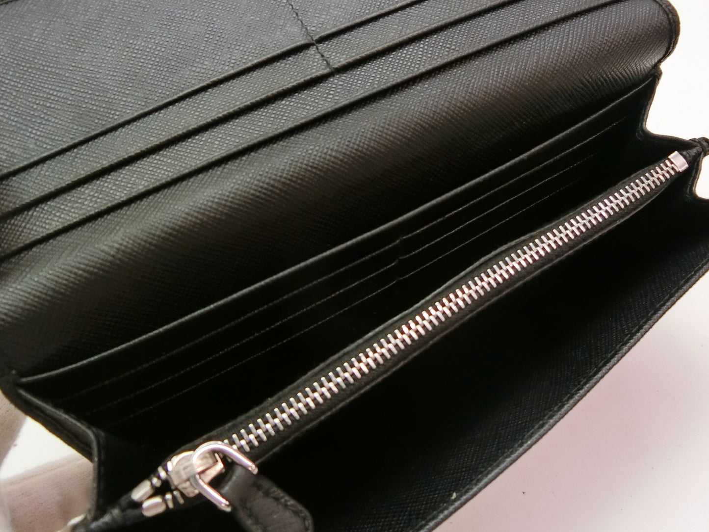 PRADA Saffiano Triangle Logo Wallet