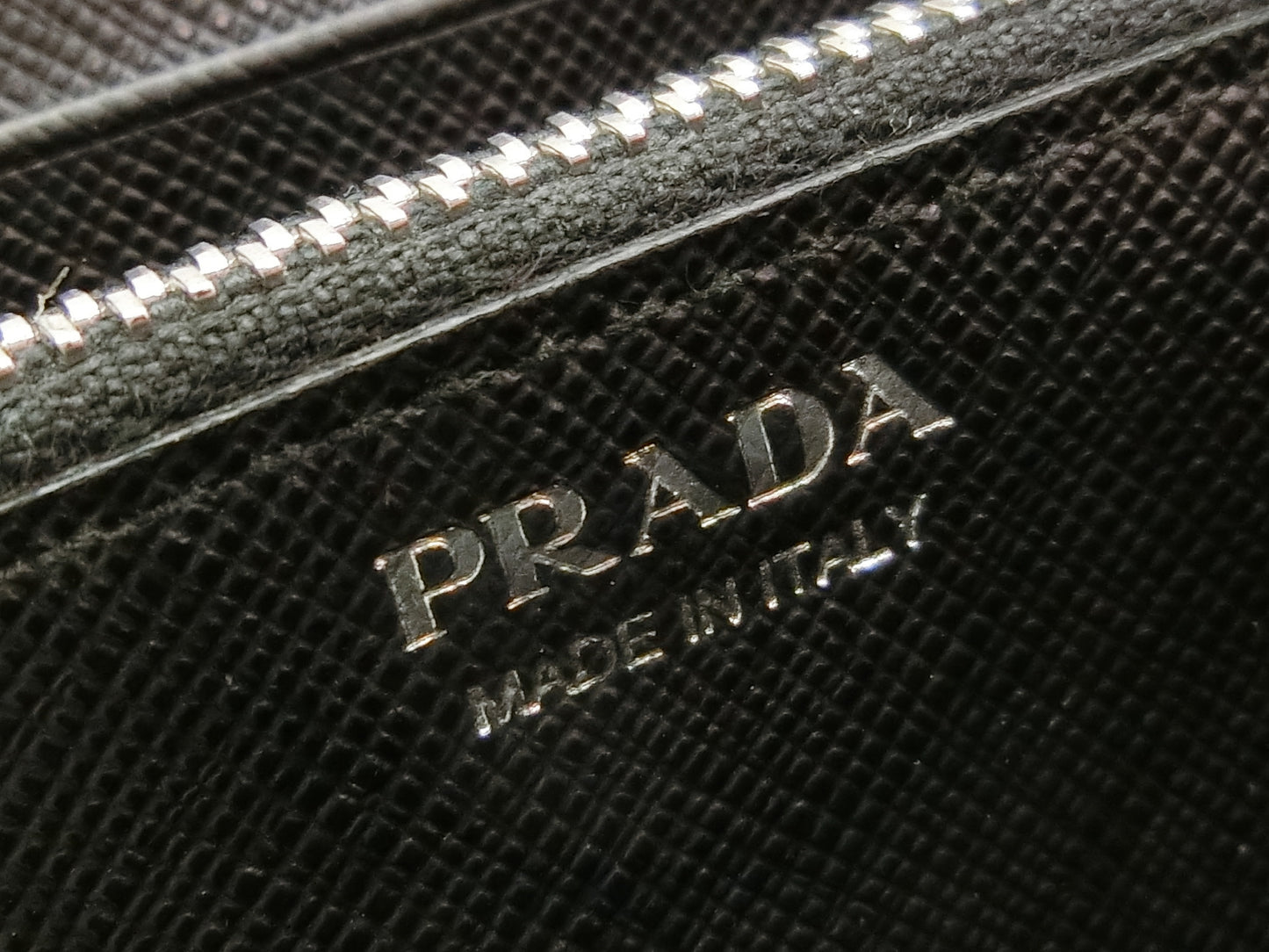 PRADA Saffiano Triangle Logo Wallet
